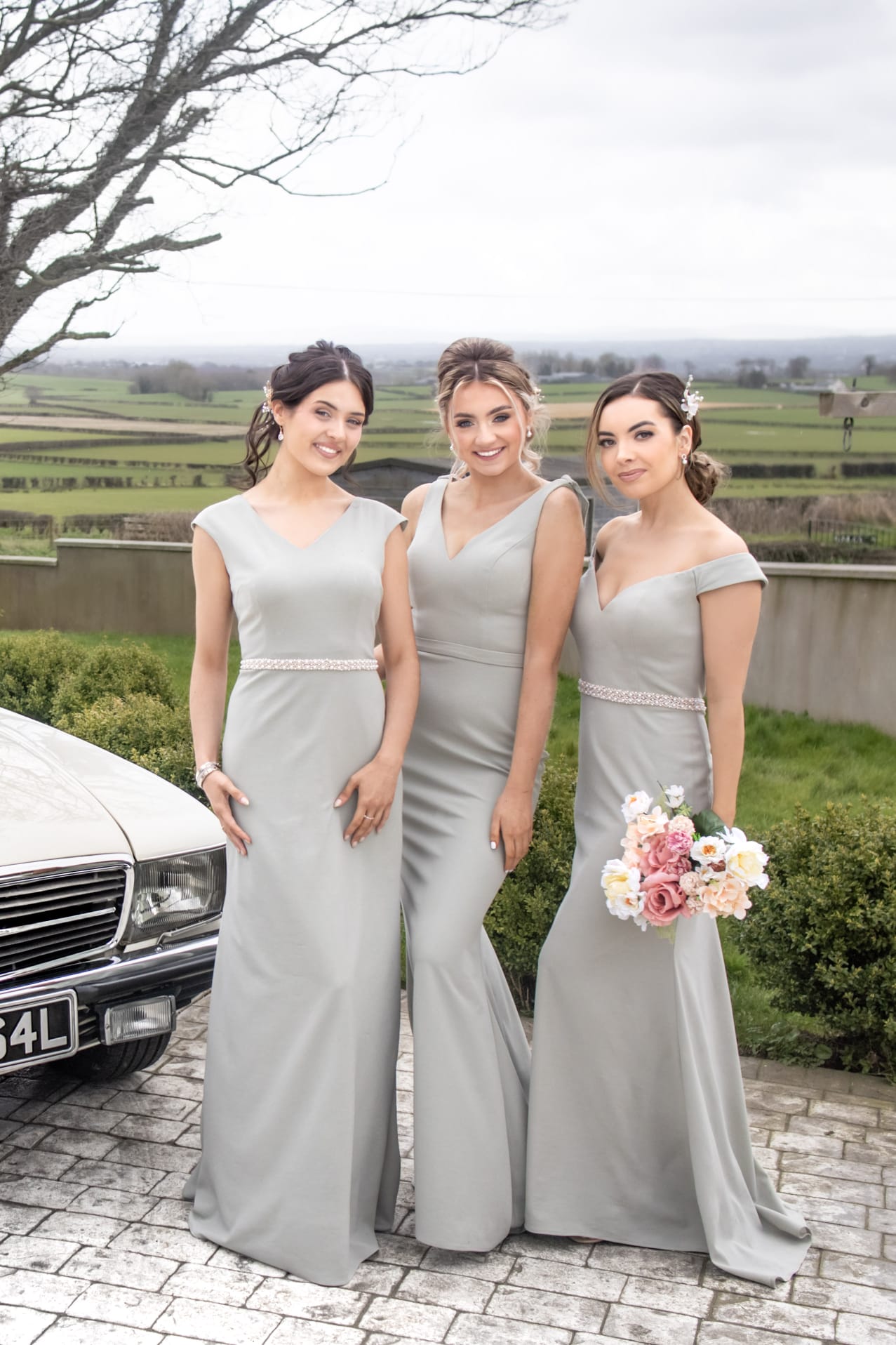 Aria Sage Green Beaded Belt Plain Elegant Bridesmaids Dress