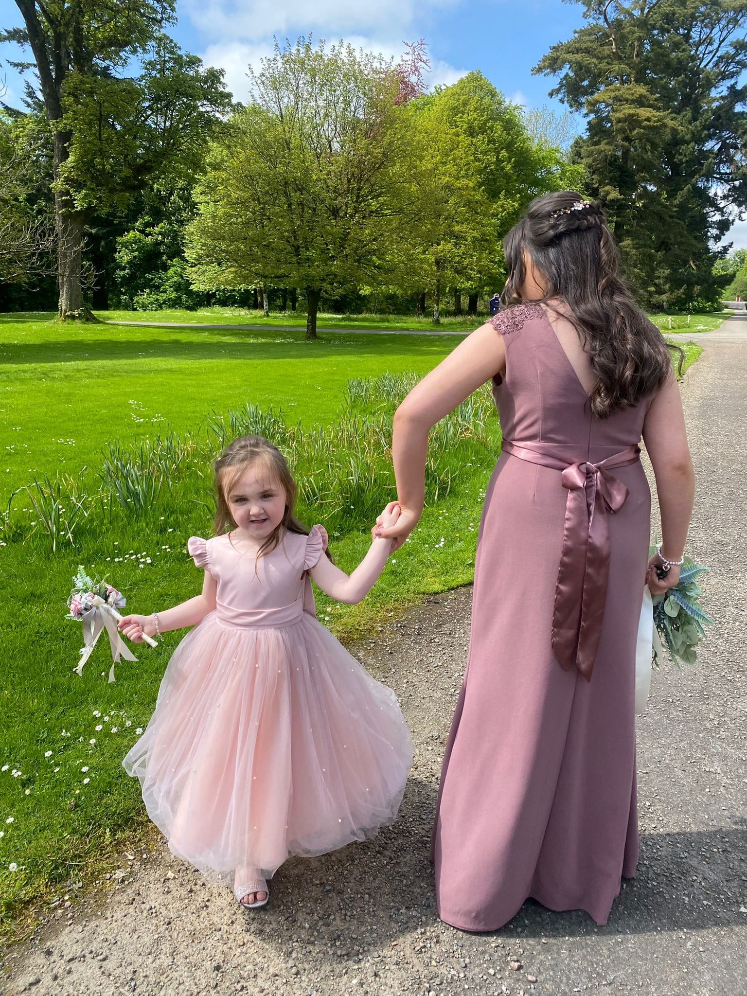 Children's dusky best sale pink bridesmaid dresses