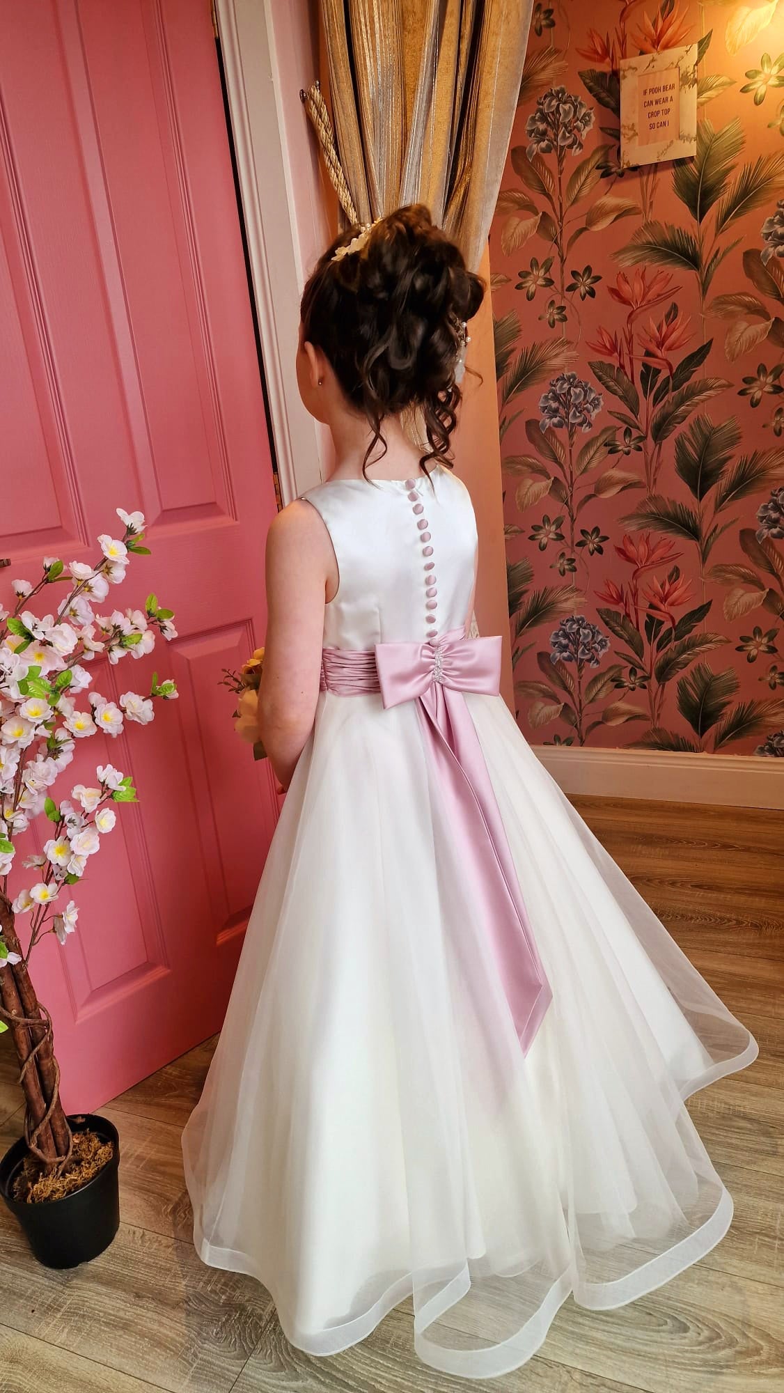 Flower girl dresses with bow cheap on back