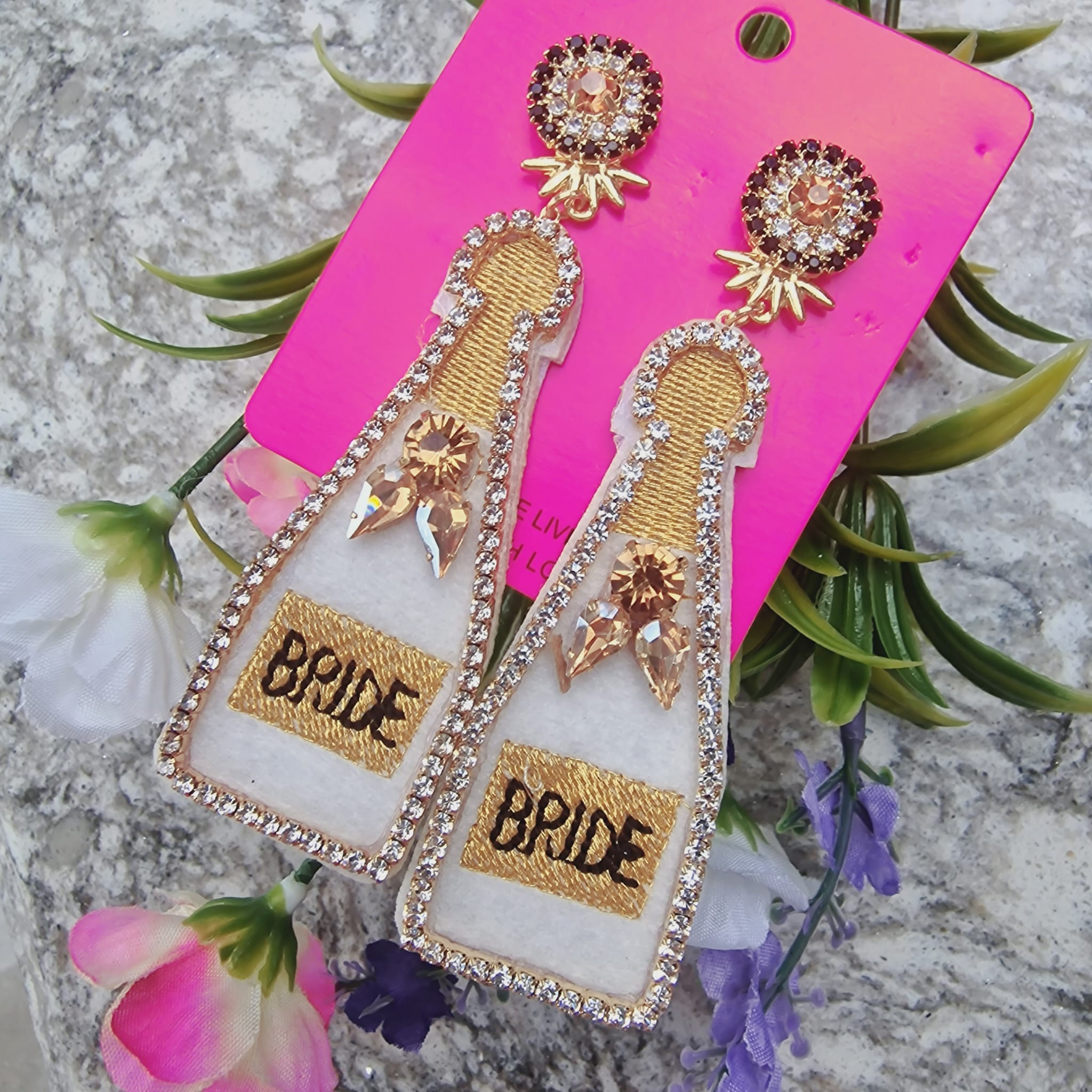 Rhinestone And Diamond Bride Earrings