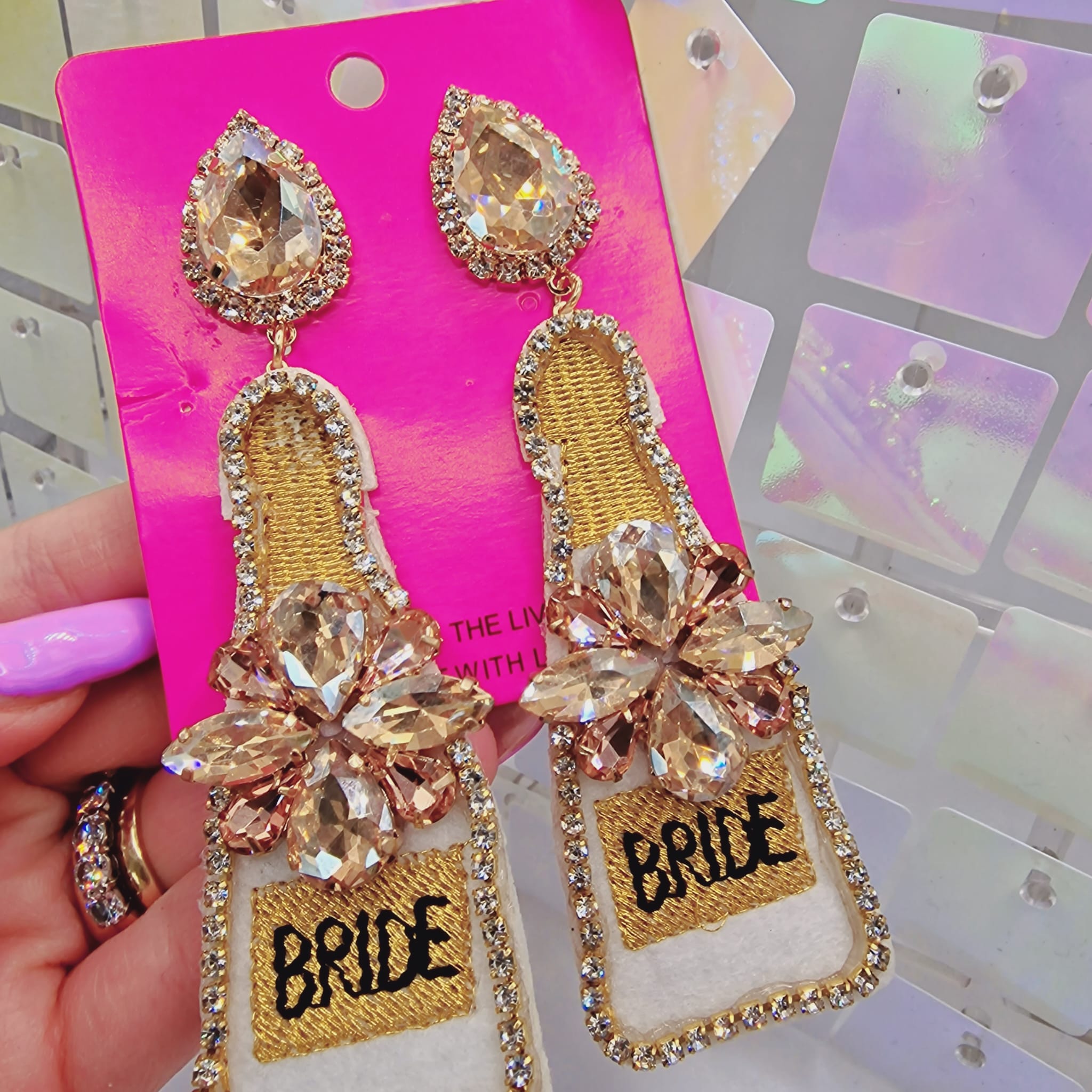 Rhinestone And Diamond Bride Earrings