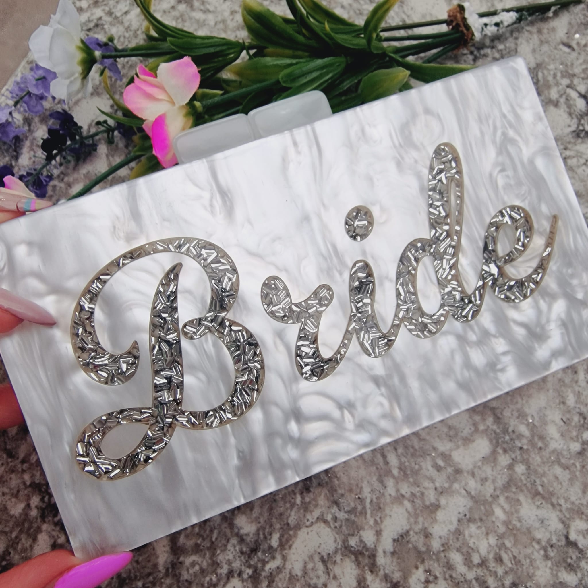 Bride Clutch Bag With Mirror Inside