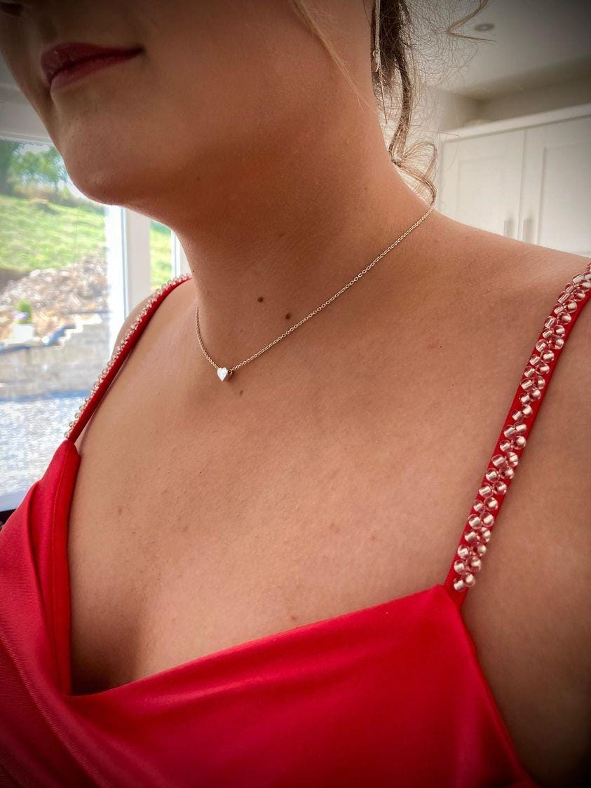 Acacia Red Cerise Satin Side Legsplit Diamante Strapped Formal Prom Dress
