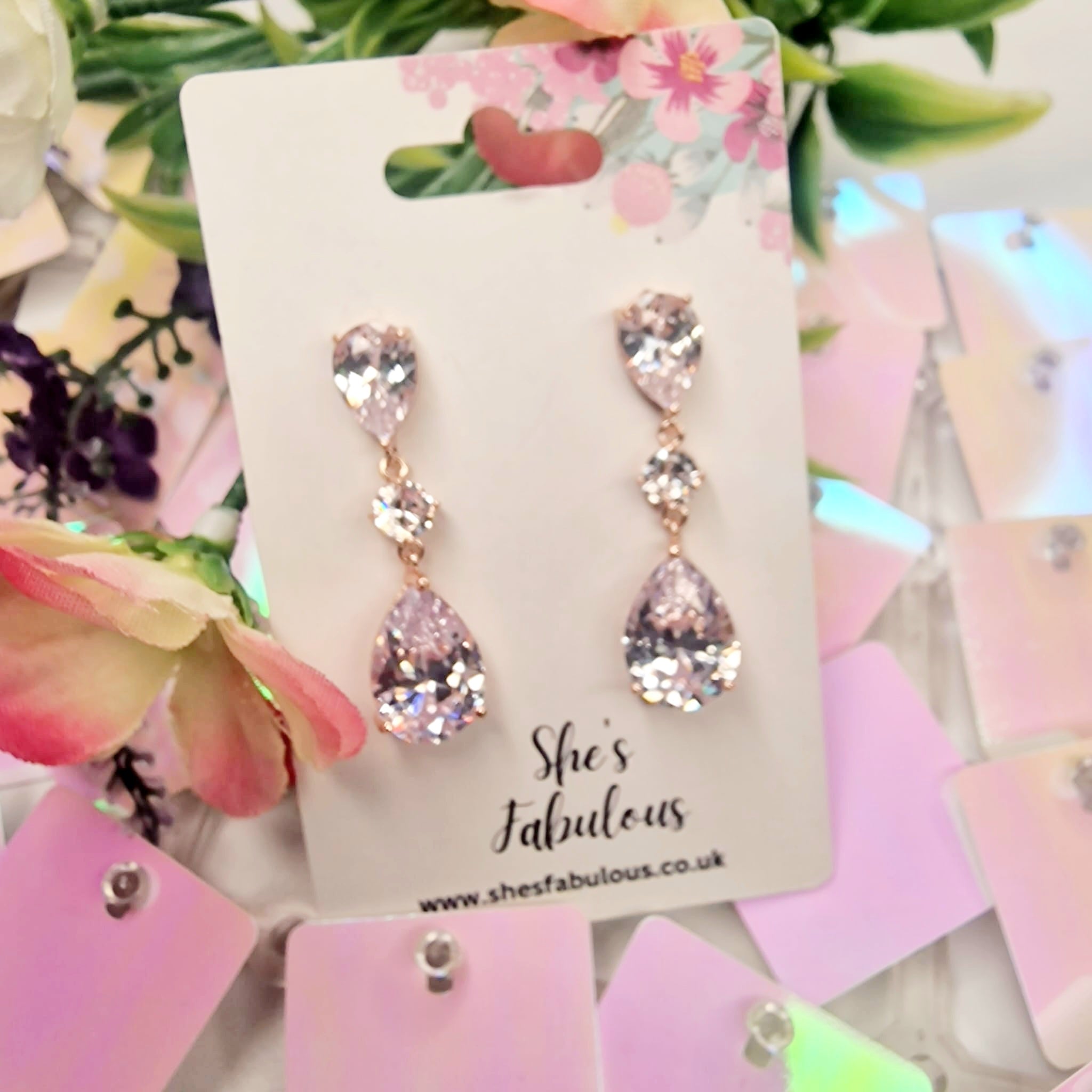 Elksa Teardrop Crystal Earring