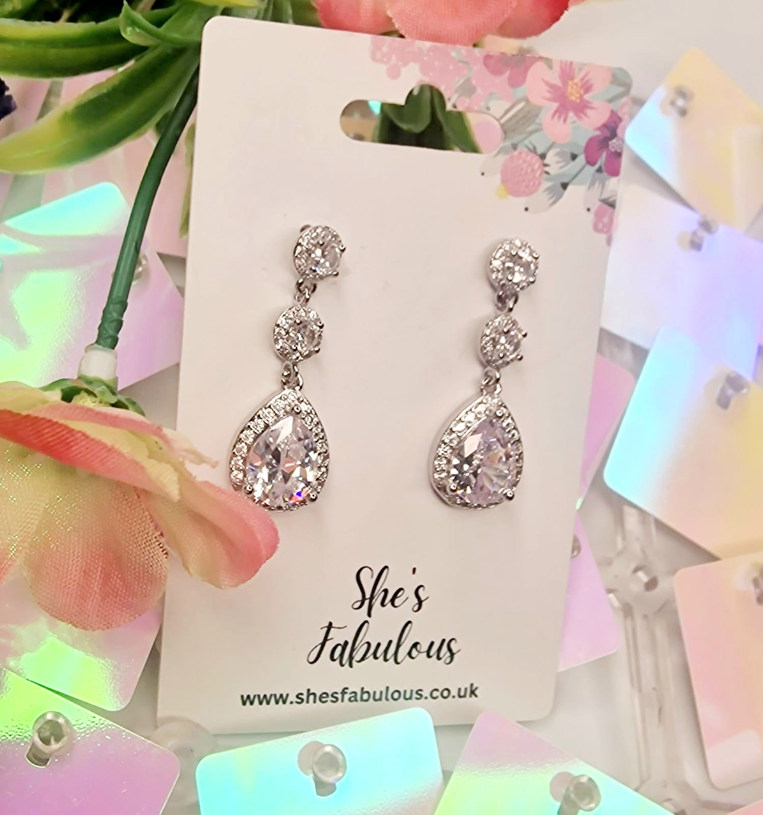 Edith Crystal Waterdrop Earrings