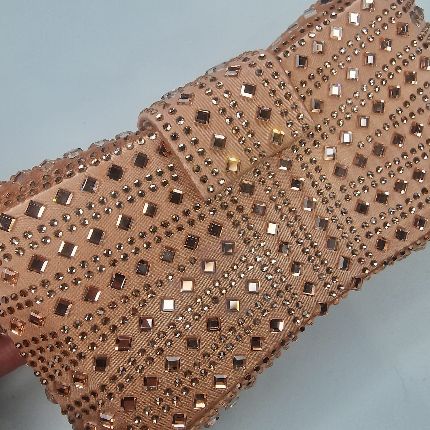 Isabelle Clutch Handbag Flower Detail With Crystal Embellishment