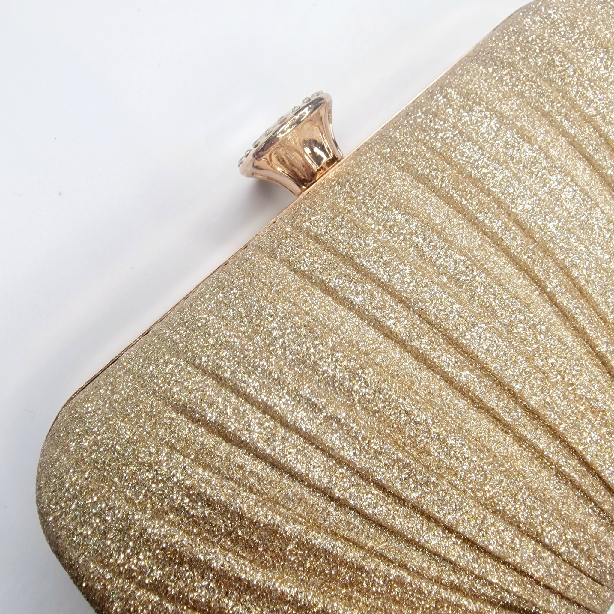 Alexa Gold Glitter Clutch Handbag