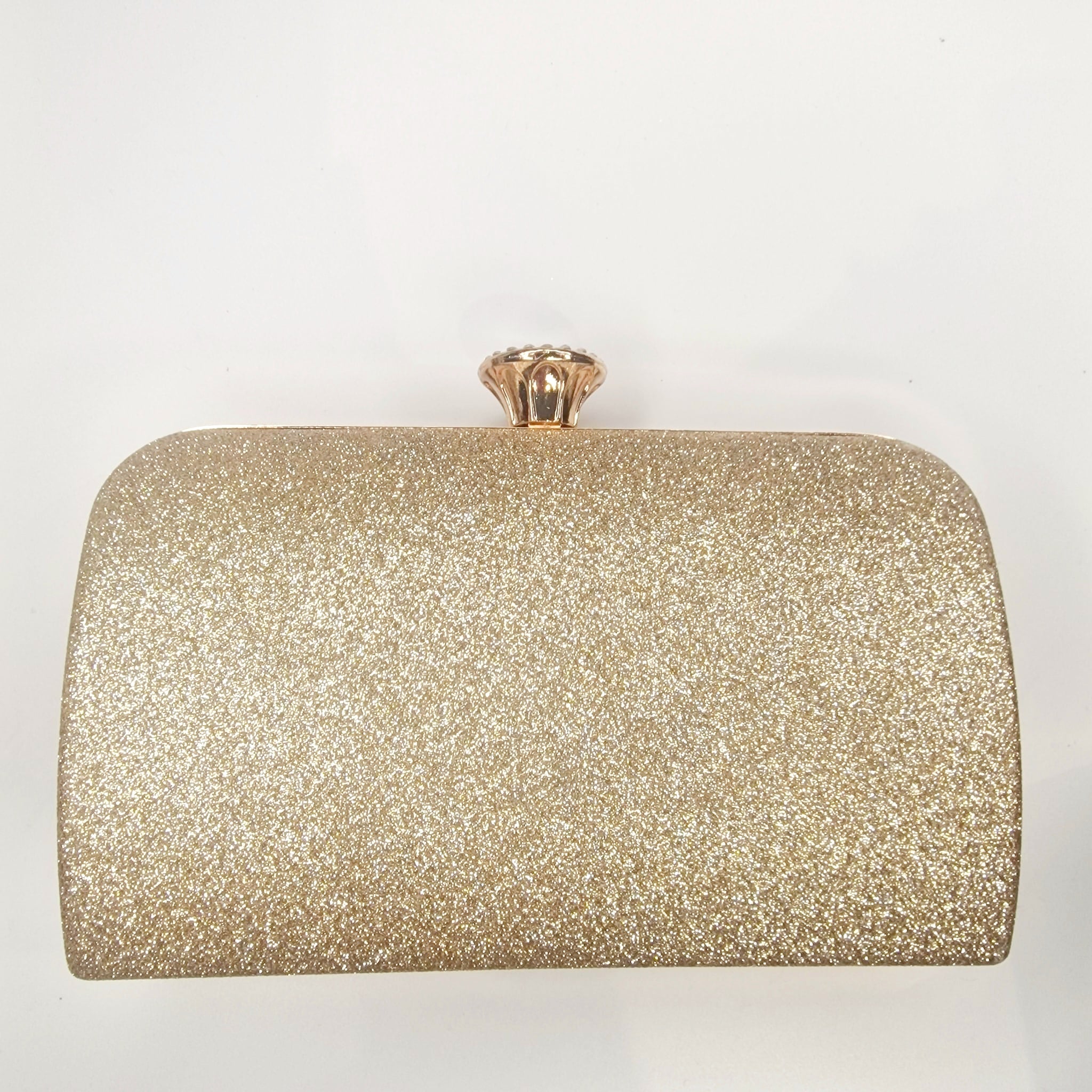 Alexa Gold Glitter Clutch Handbag