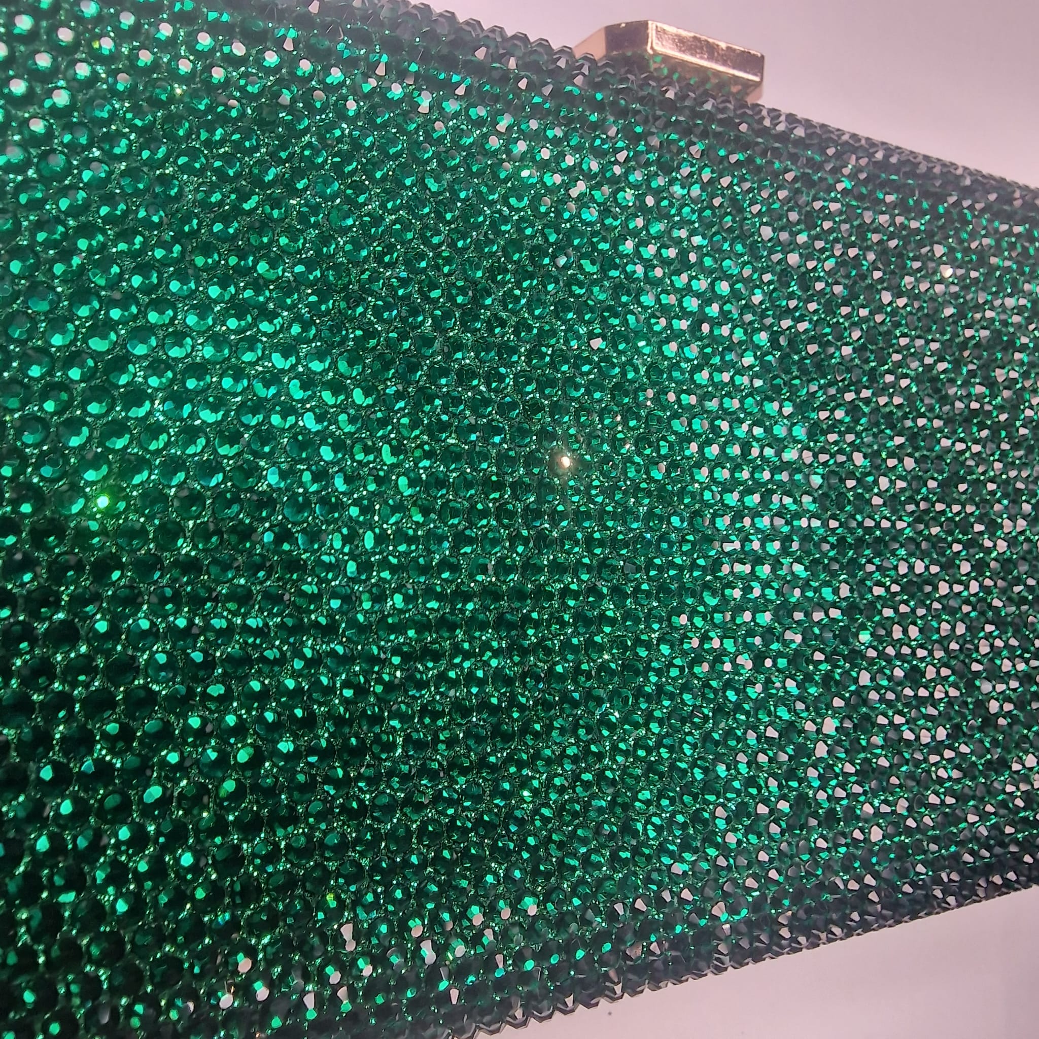 Leah Green Crystal Clutch Handbag