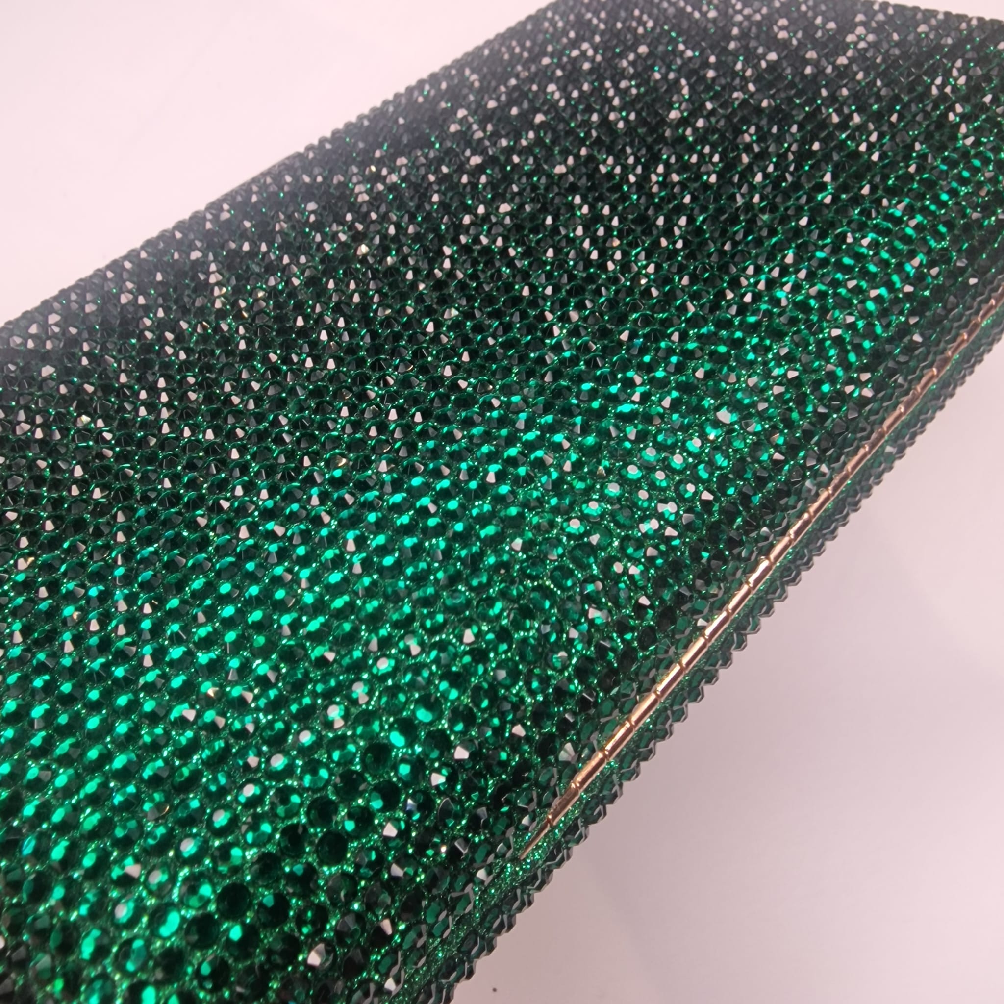 Leah Green Crystal Clutch Handbag