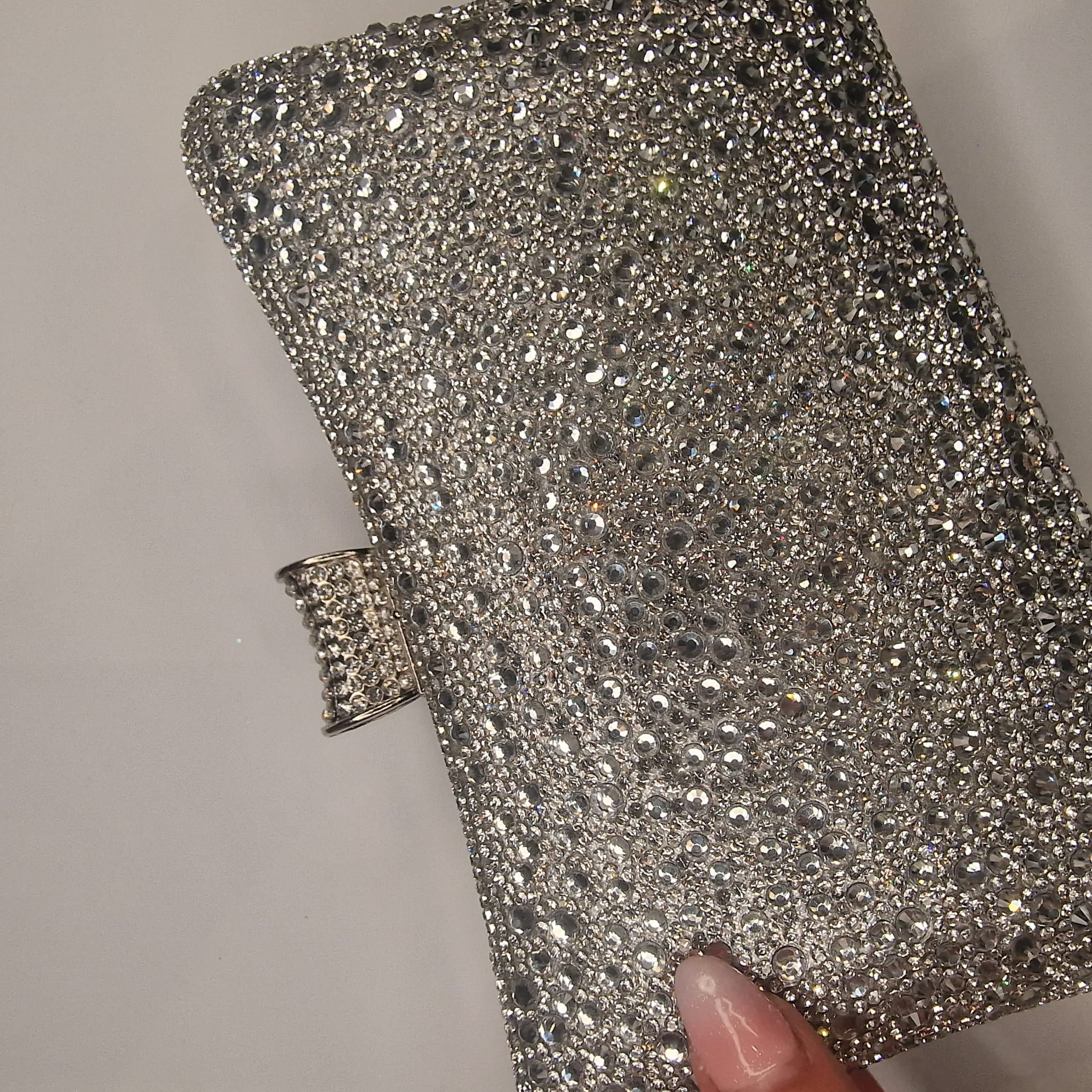 Ashling Diamond Silver Clutch Handbag