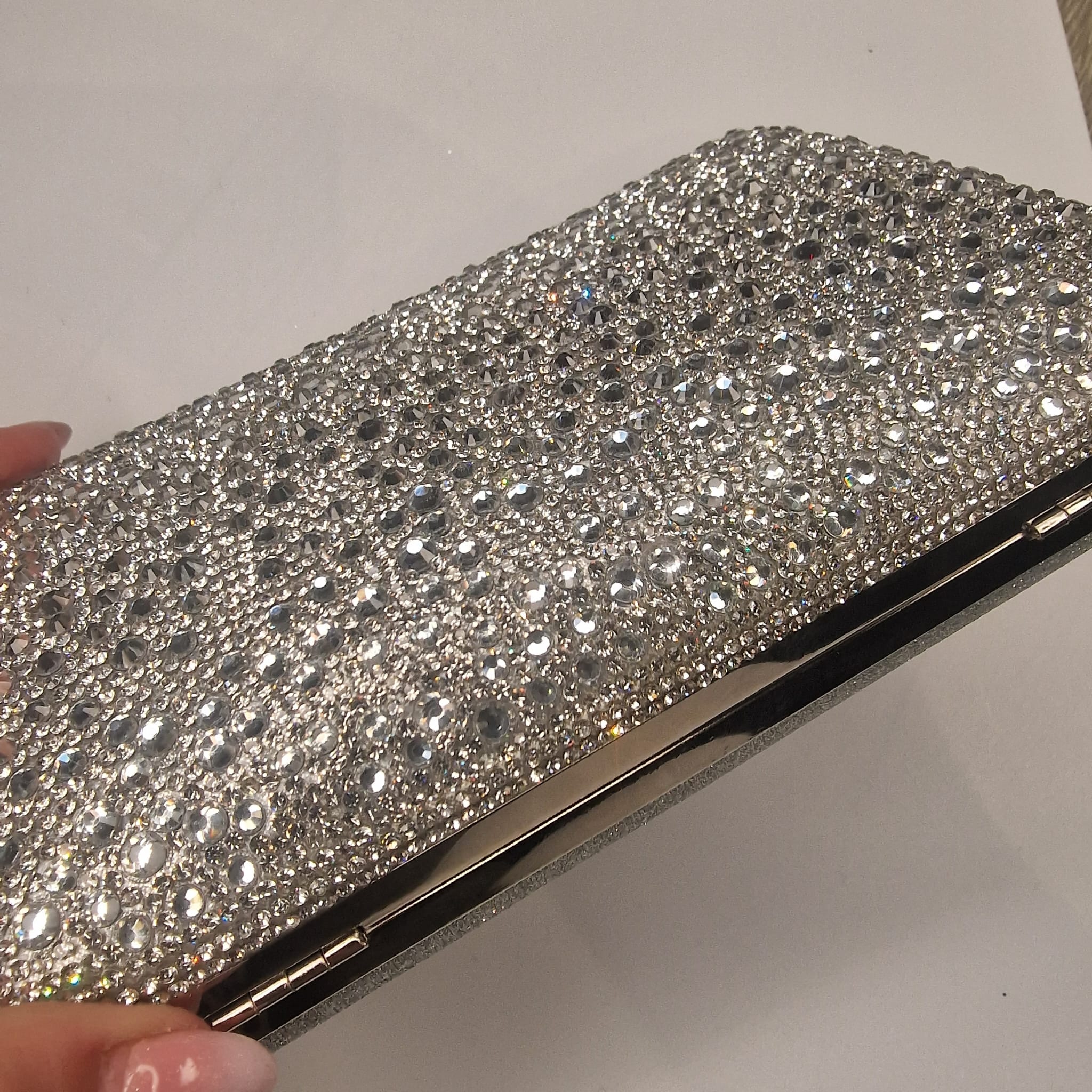 Ashling Diamond Silver Clutch Handbag