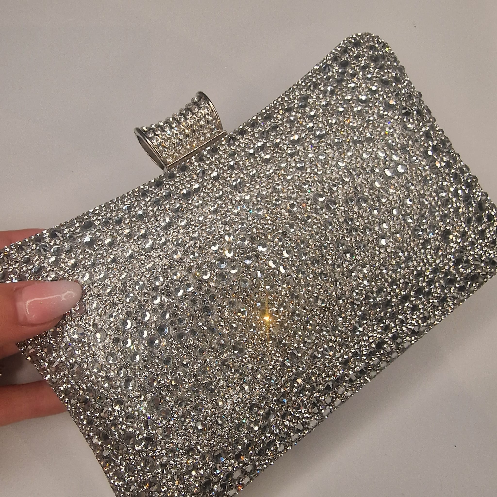 Ashling Diamond Silver Clutch Handbag