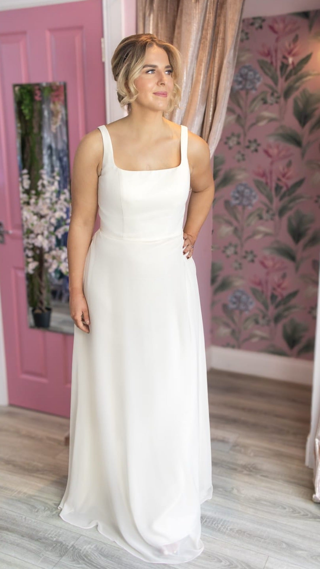 Iris White Button Up Back Bridesmaid Dress