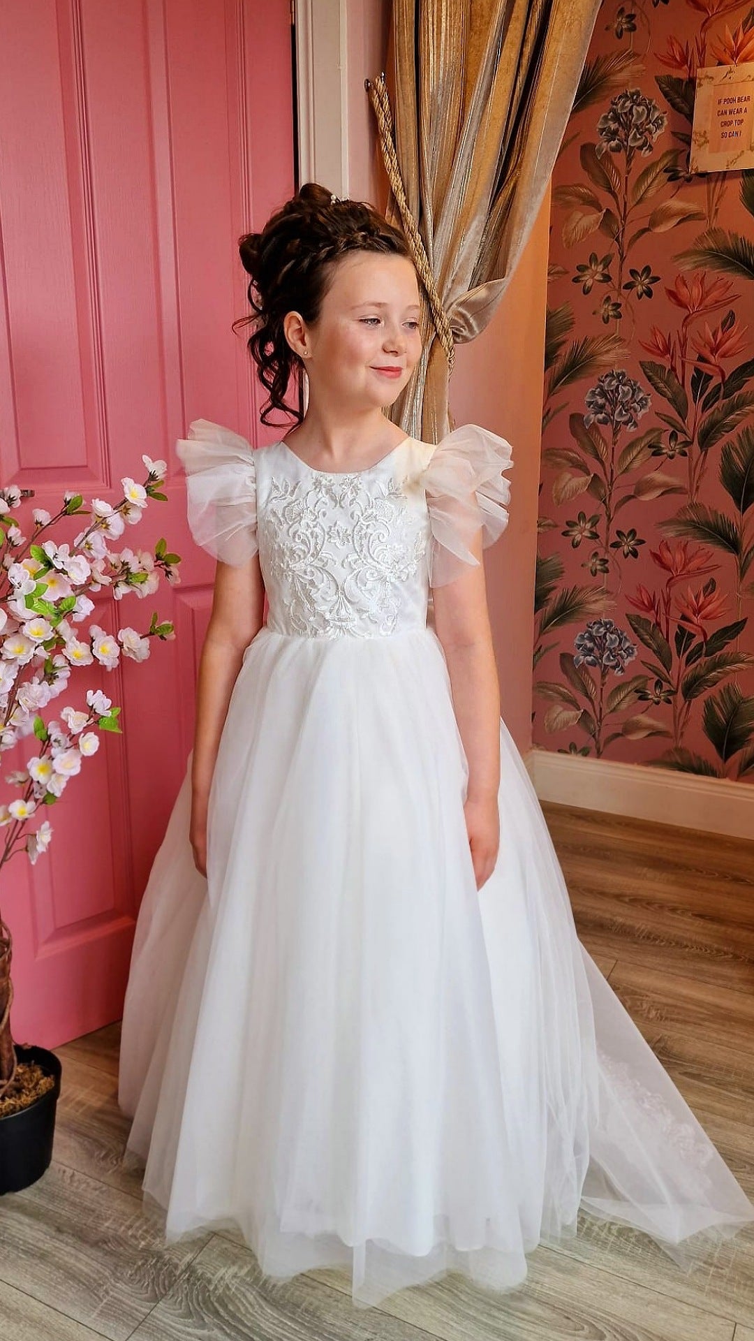 Emilia Flower Girl Dress With Bow At Back