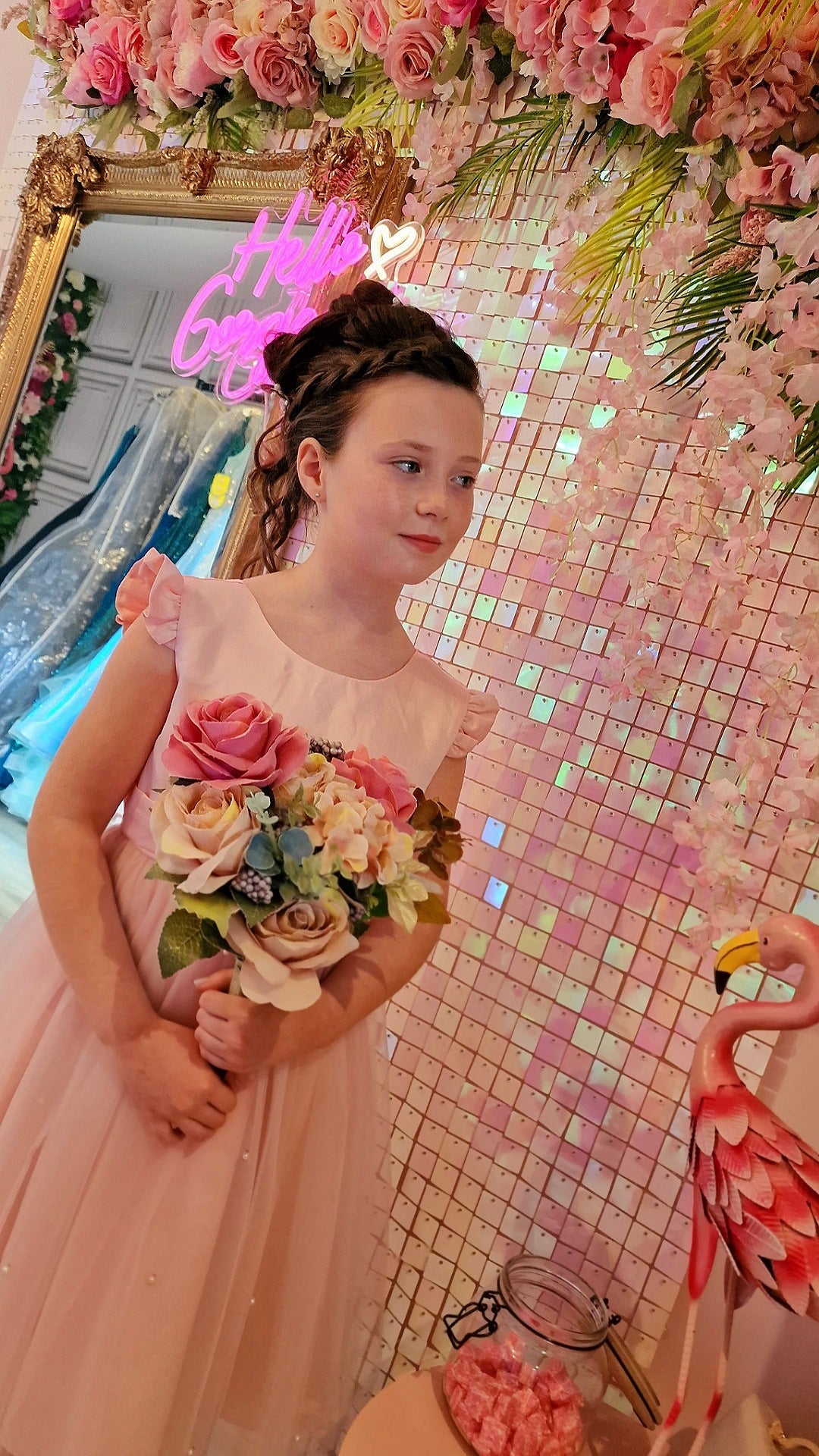 Lianna Pink Flower Girl Dress