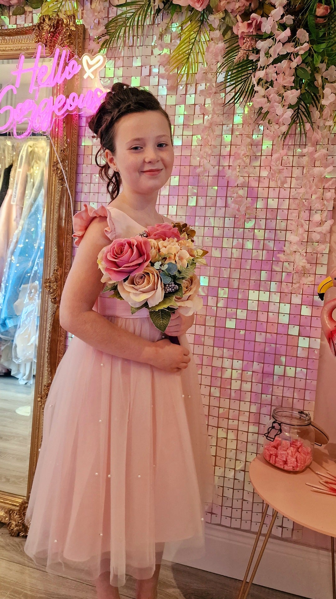 Lianna Pink Flower Girl Dress