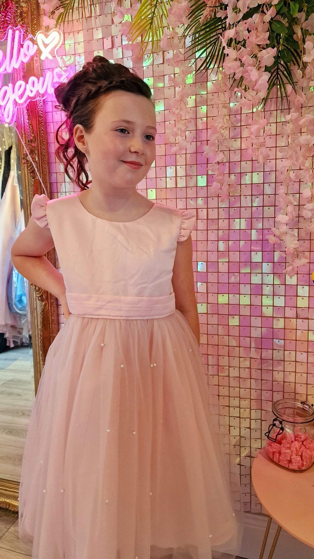 Lianna Pink Flower Girl Dress