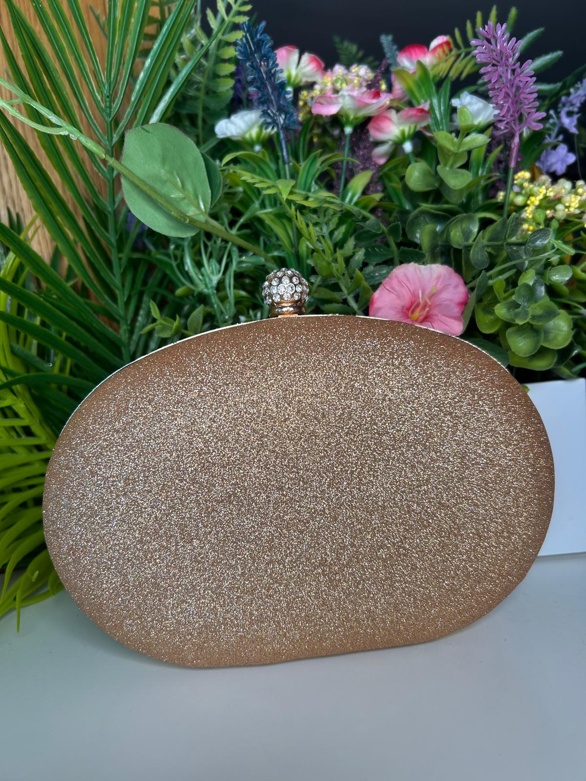 Maria Bronze Gold Crystal Clutch Handbag