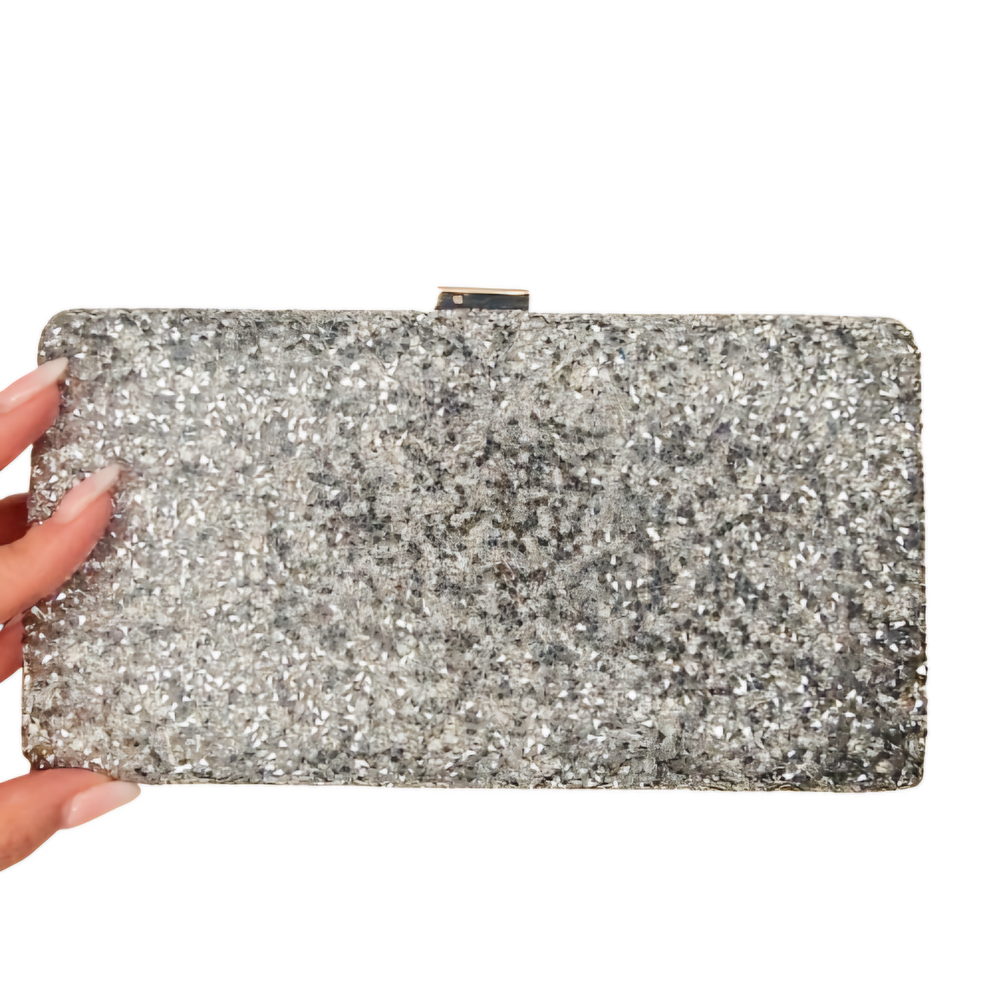 Silver sequin clutch shop