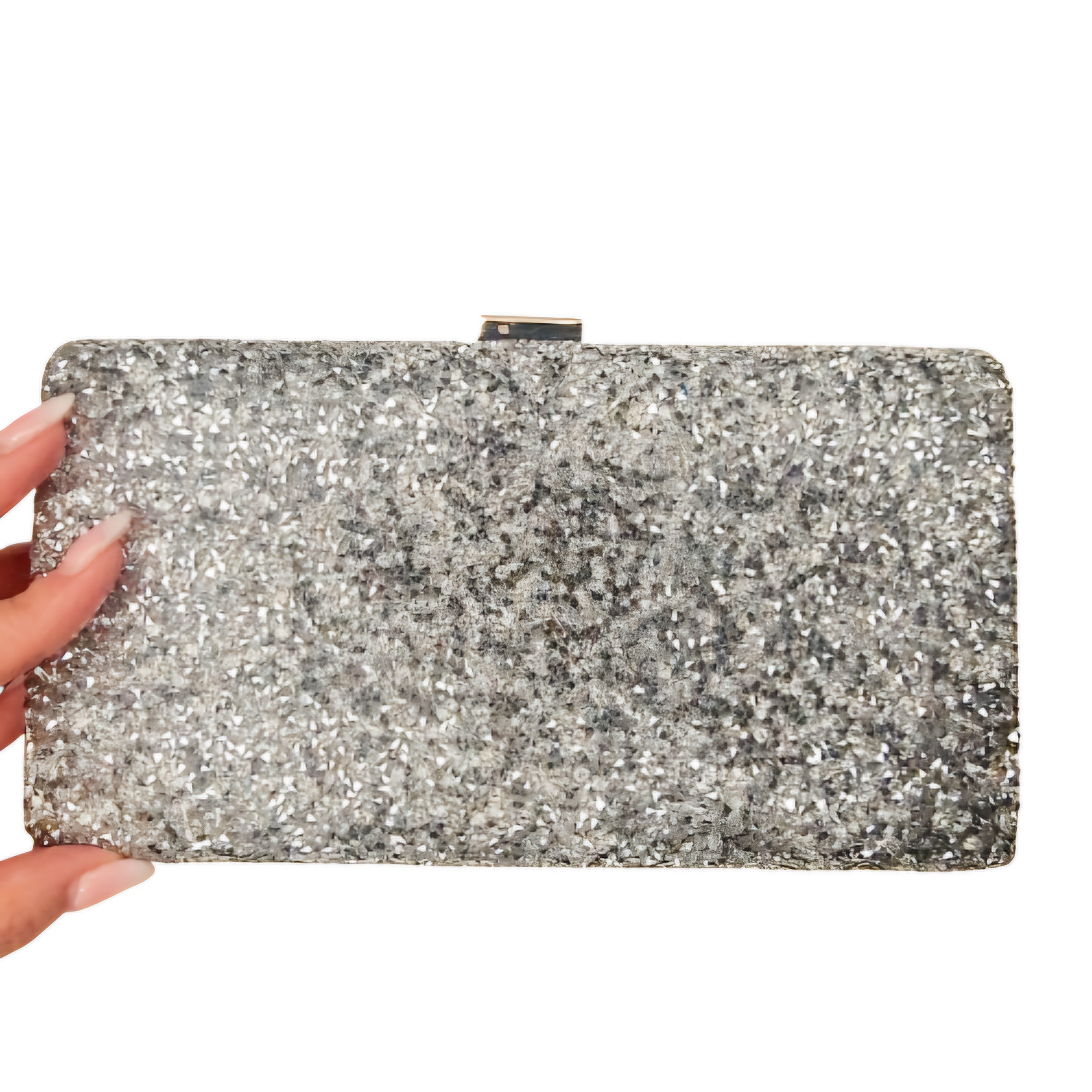 Ellen Silver Diamond Clutch Handbag