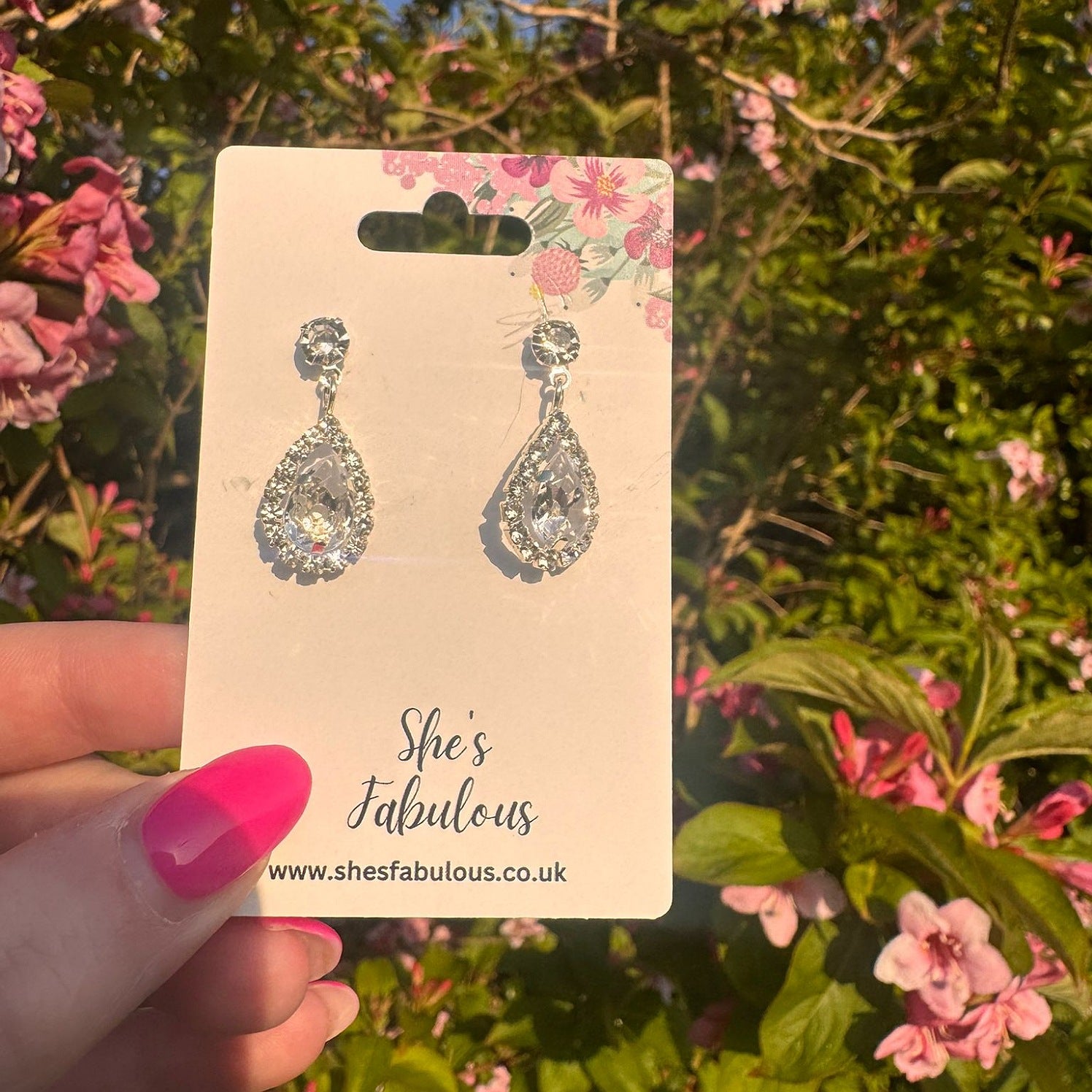 Eilish Crystal Rhinestone Drop Earrings