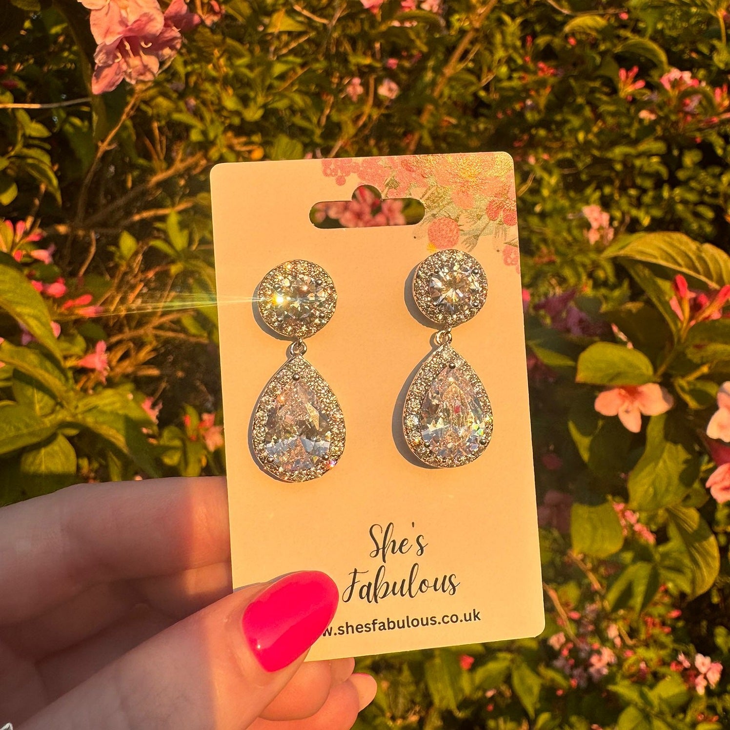 Essence Diamond Teardrop Earrings