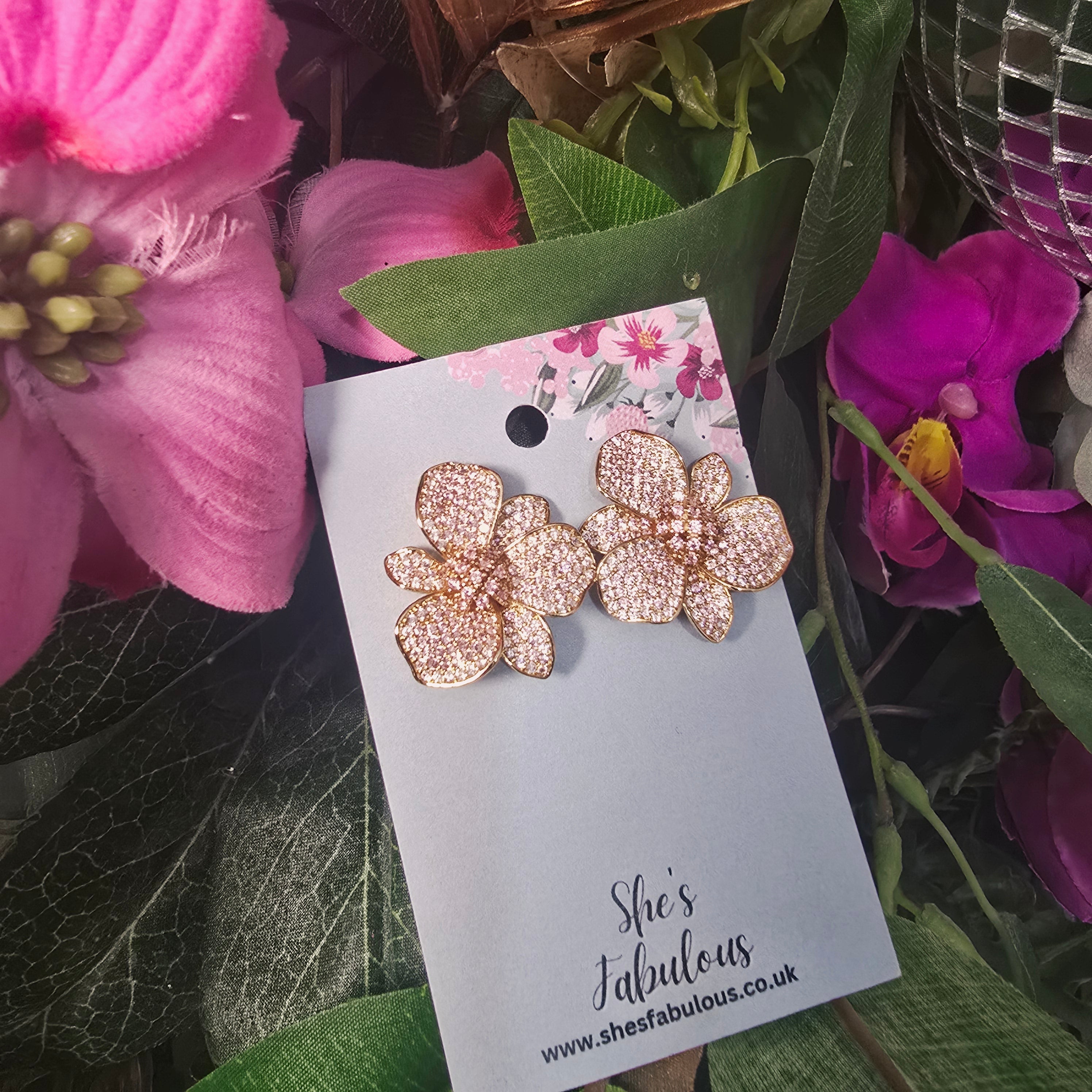Emmie Gold Flower Earrings
