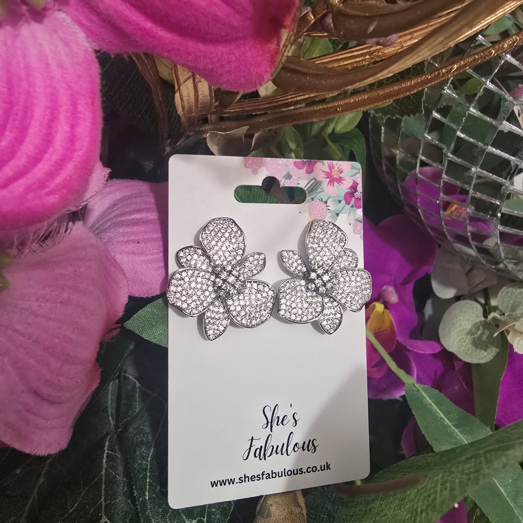 Emmie Silver Flower Earrings