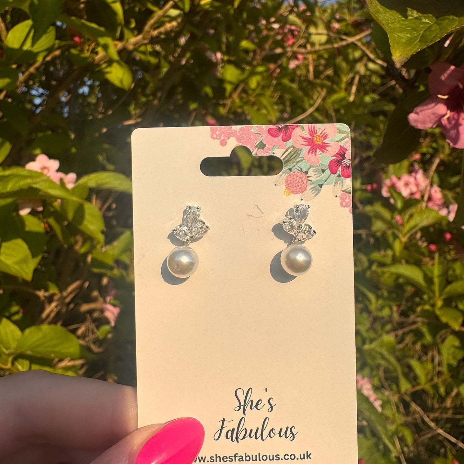 Emory Crystal Pearl Drop Earrings