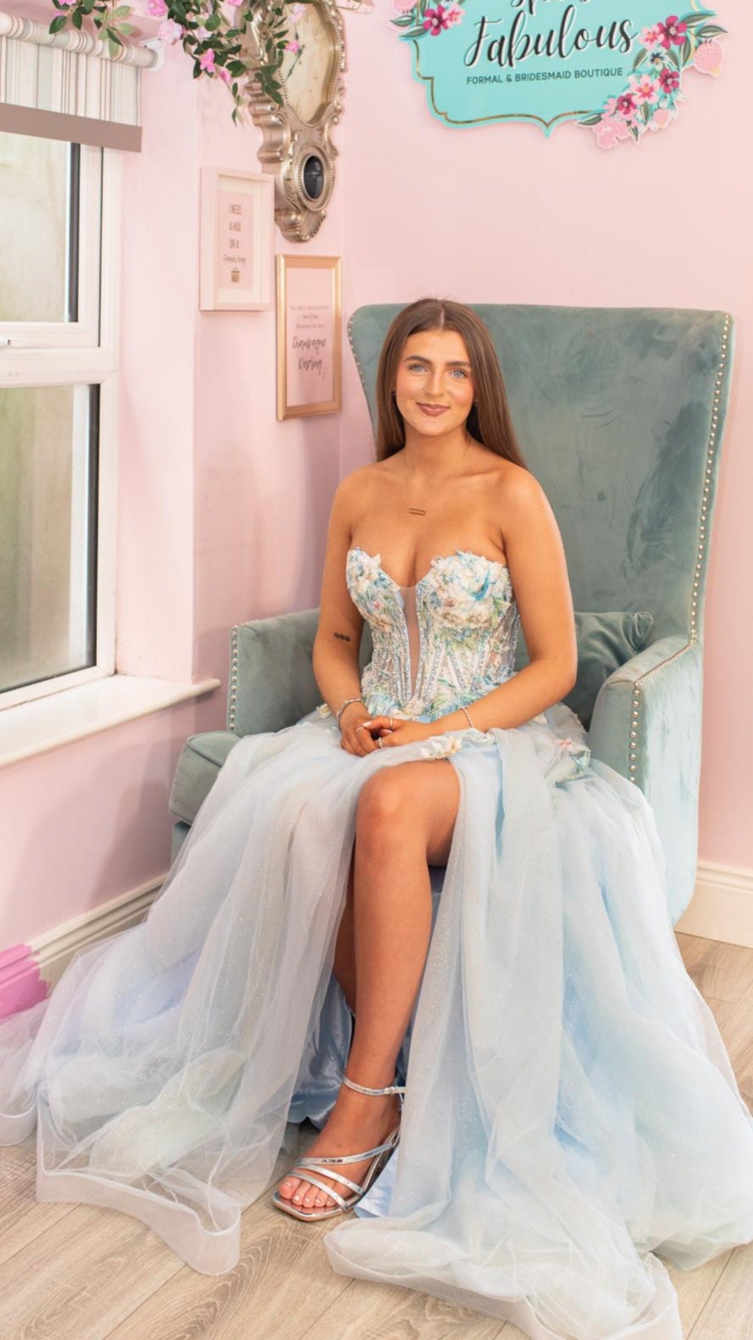 Orla Flower Detail Ballgown Formal Prom Dress Ball Gown