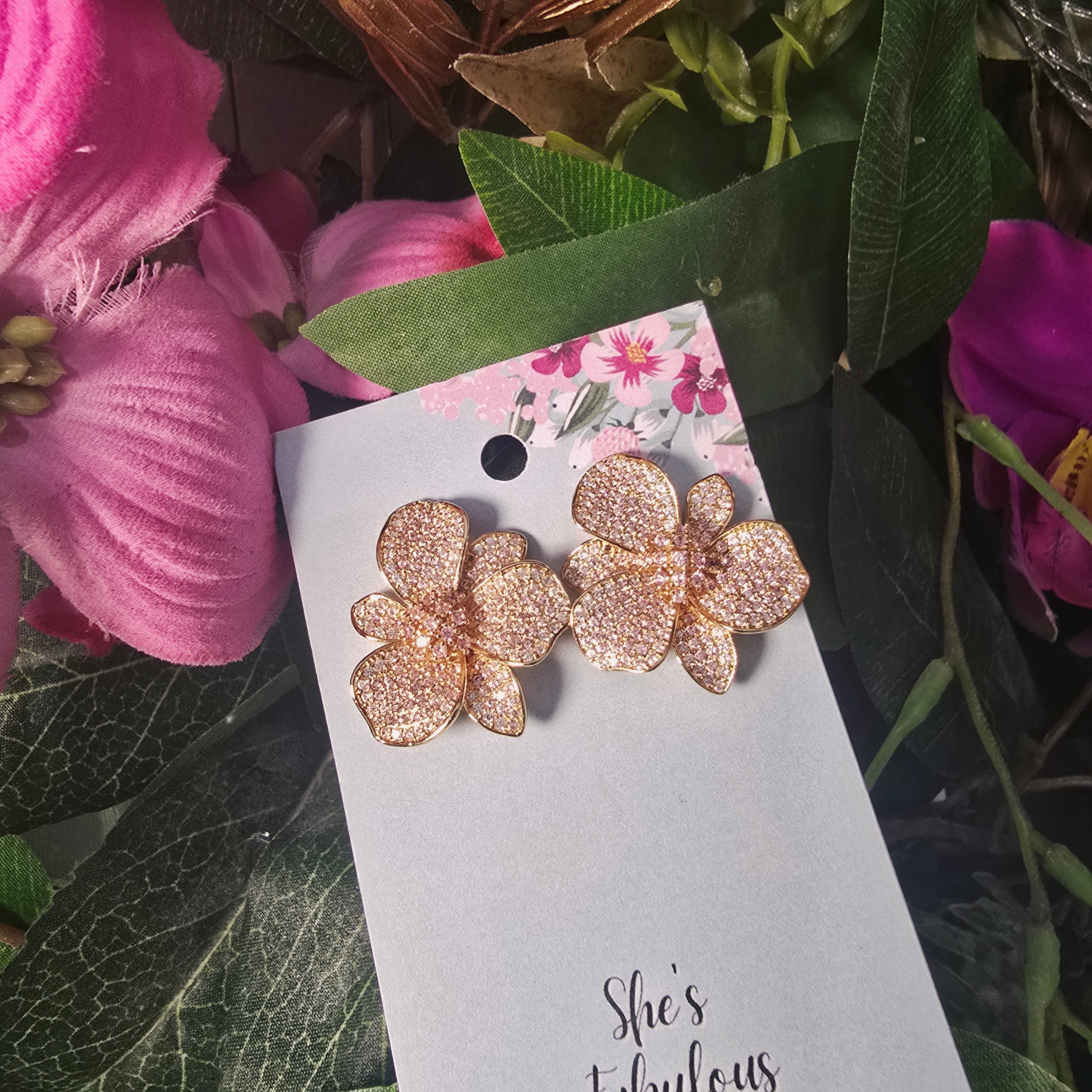 Emmie Gold Flower Earrings
