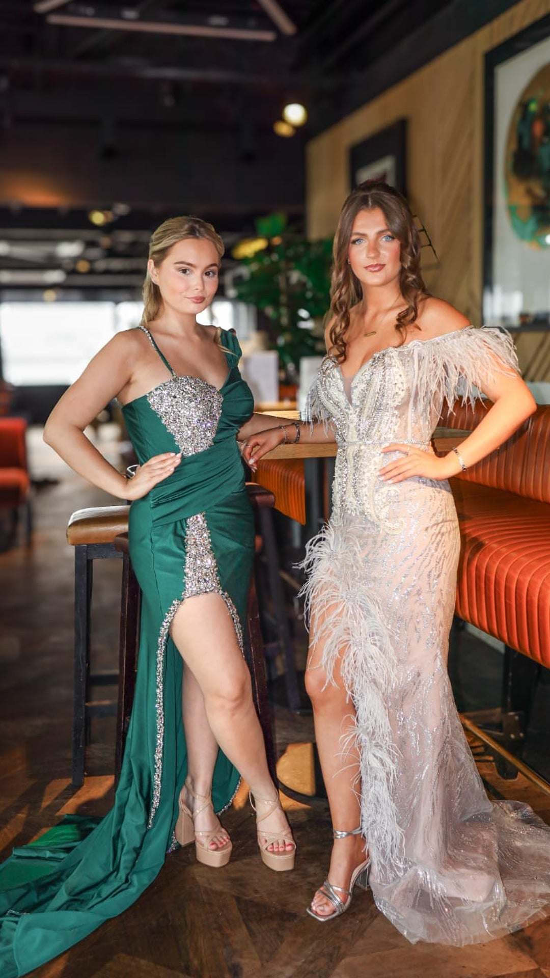 Green Black Tie Event Hire Dress