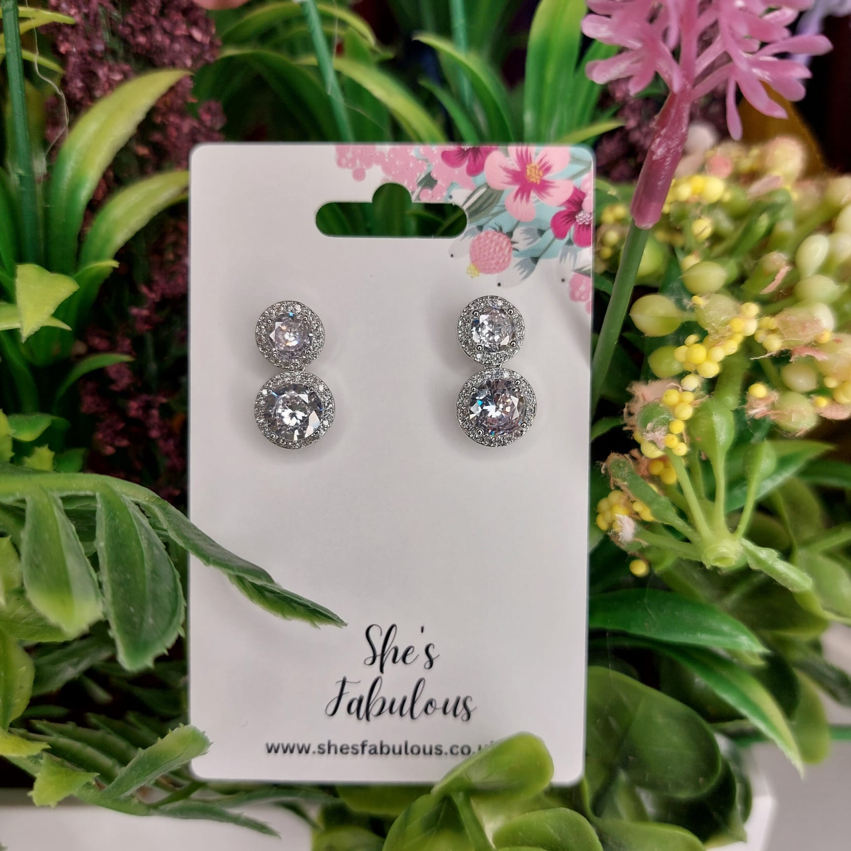 Elitra Round Sparkle Stud Earrings