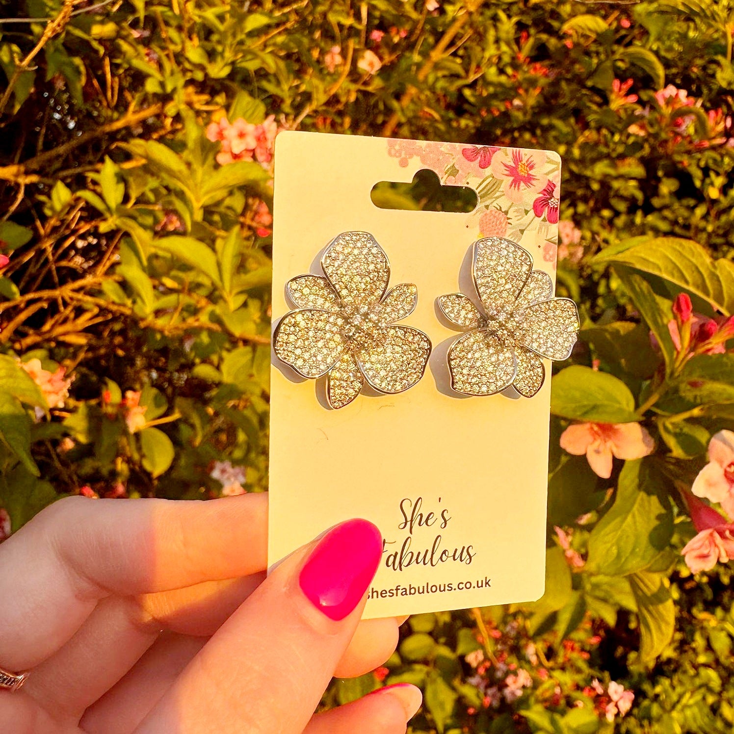 Emmie Silver Flower Earrings