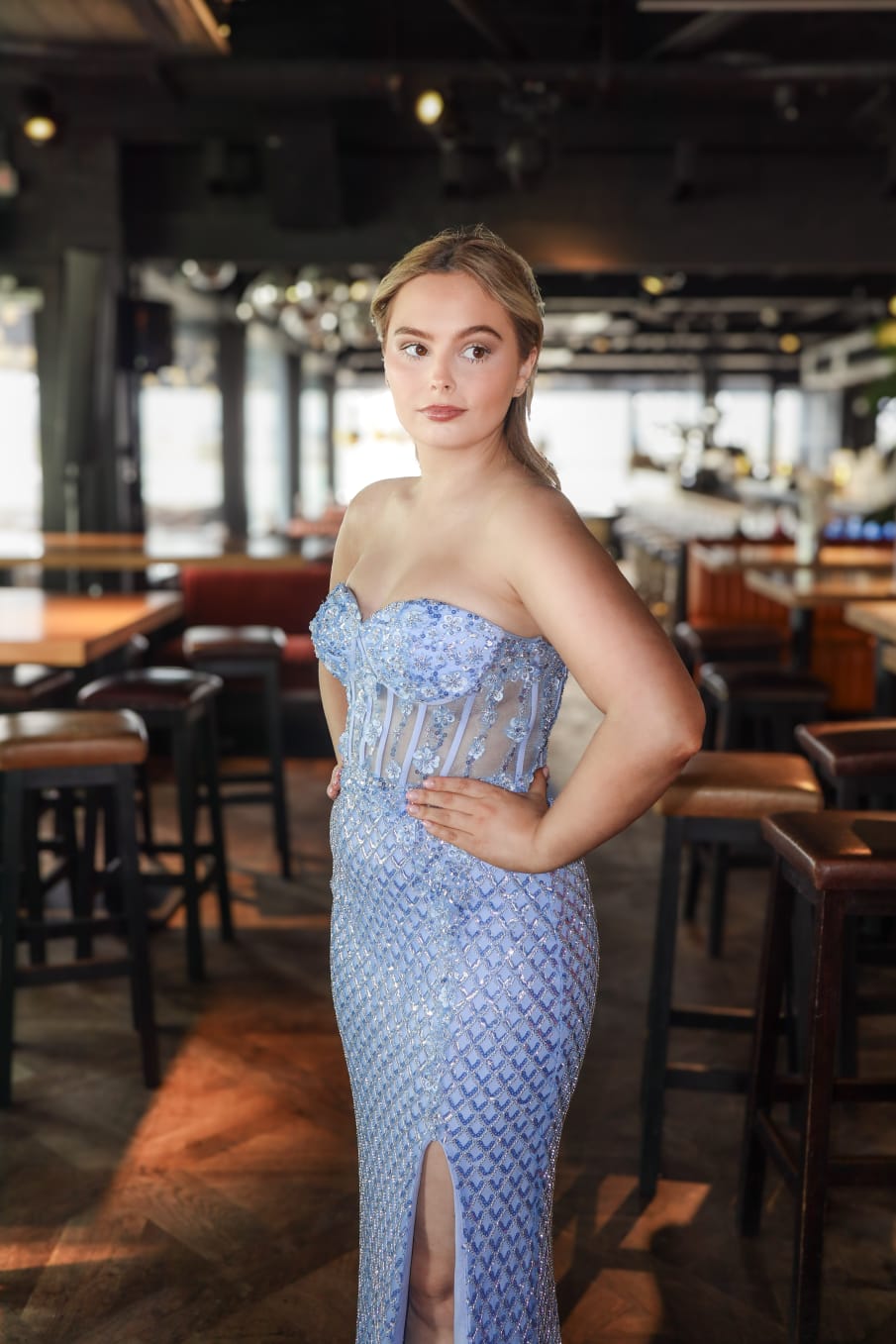 Cornflower Blue Formal Prom Dress