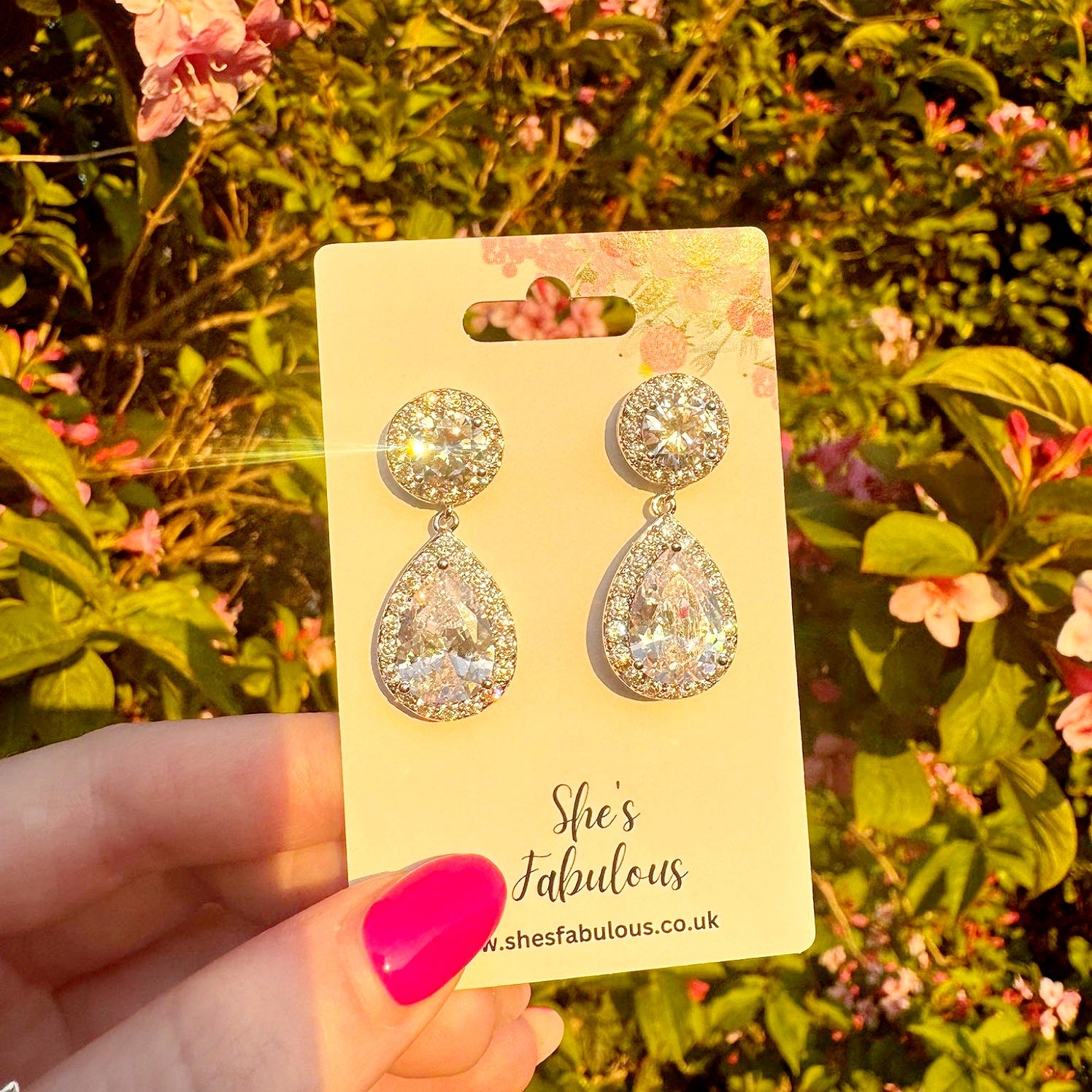 Essence Diamond Teardrop Earrings