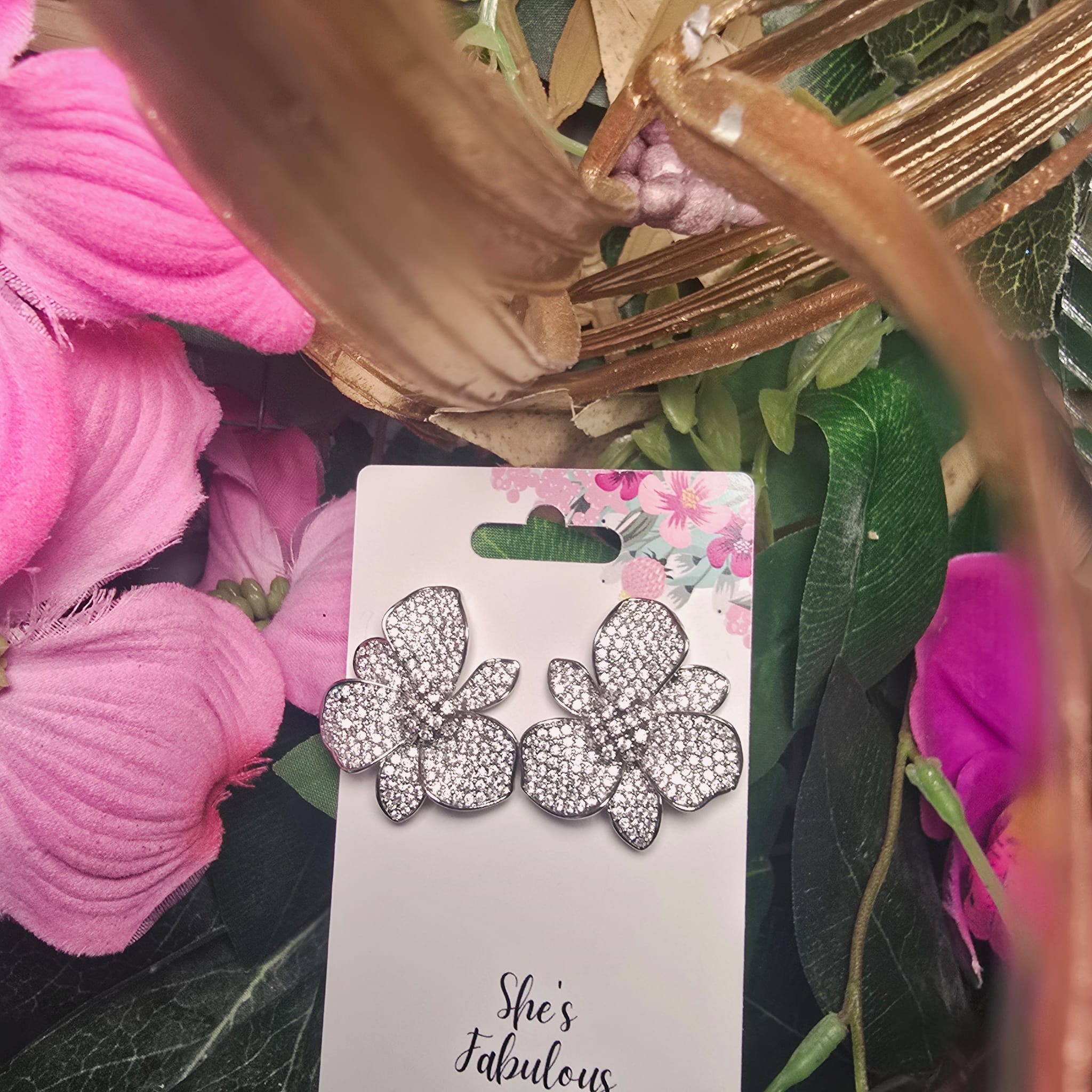 Emmie Silver Flower Earrings