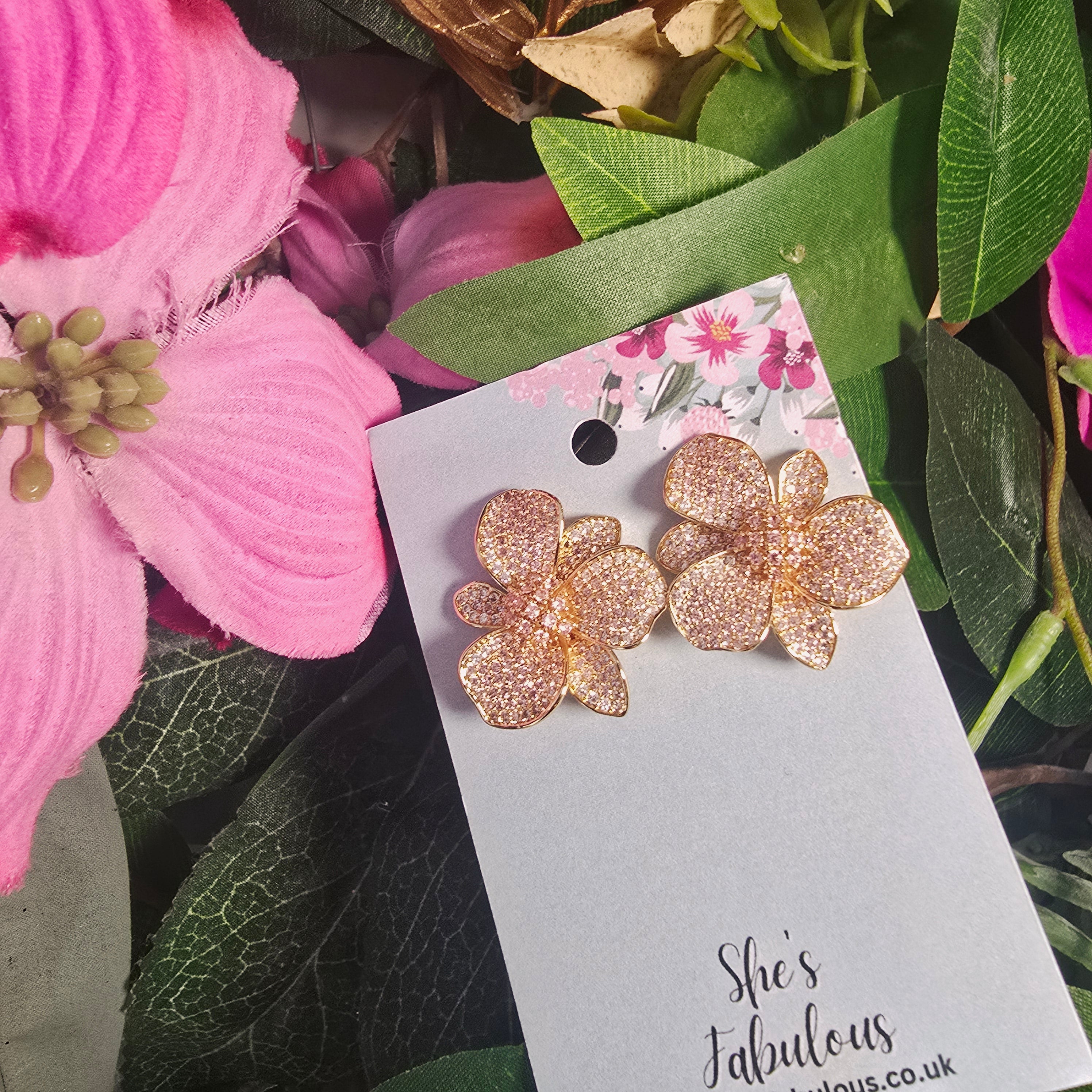 Emmie Gold Flower Earrings