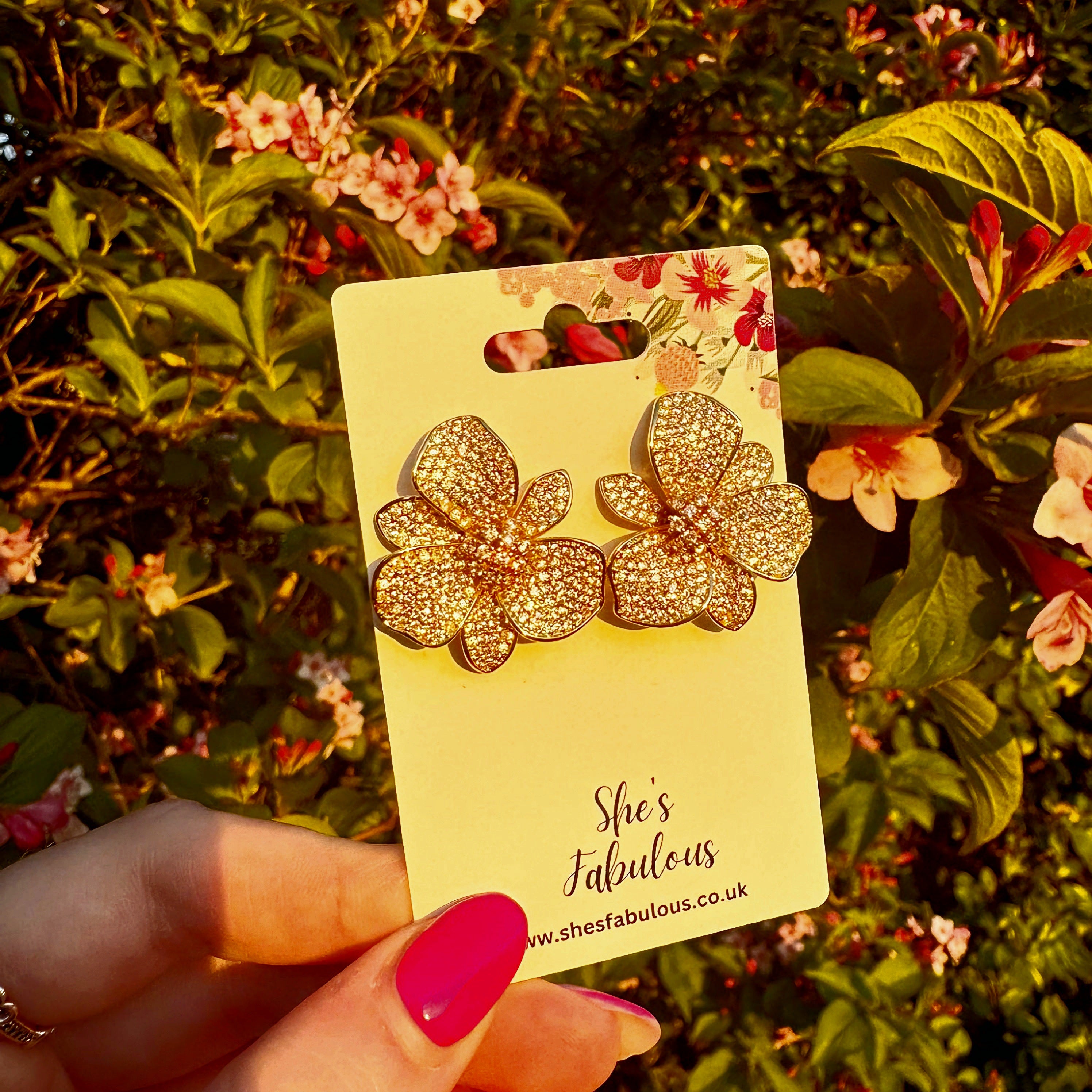 Emmie Gold Flower Earrings