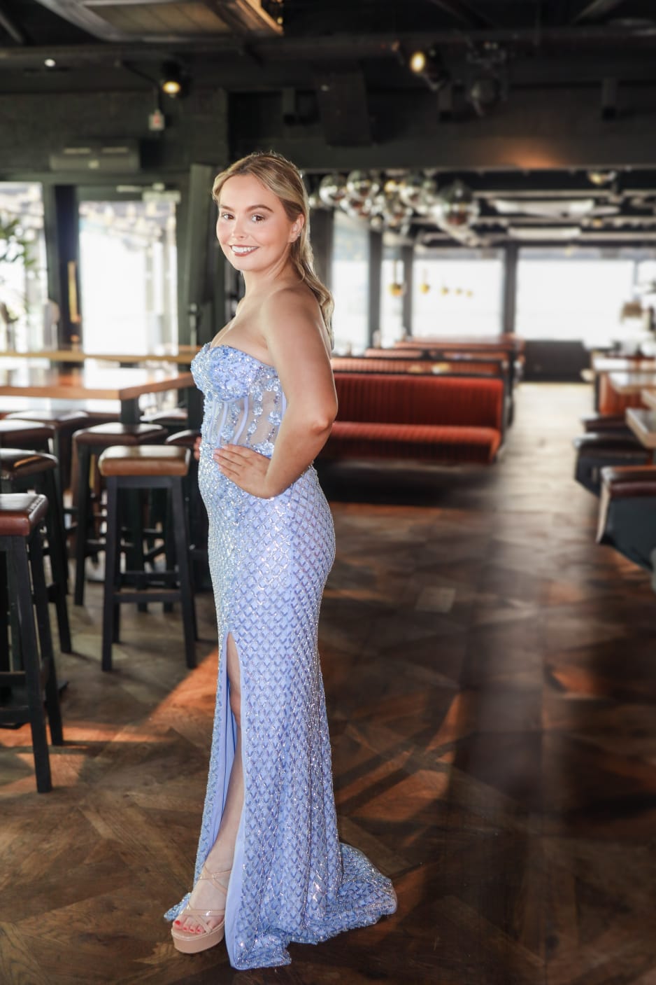 Cornflower Blue Formal Prom Dress