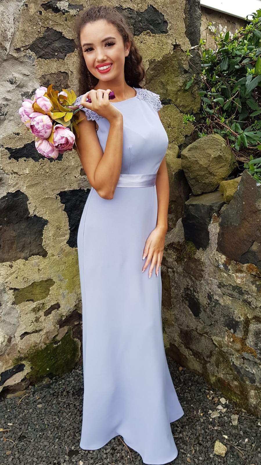 Cornflower blue bridesmaid shop dress