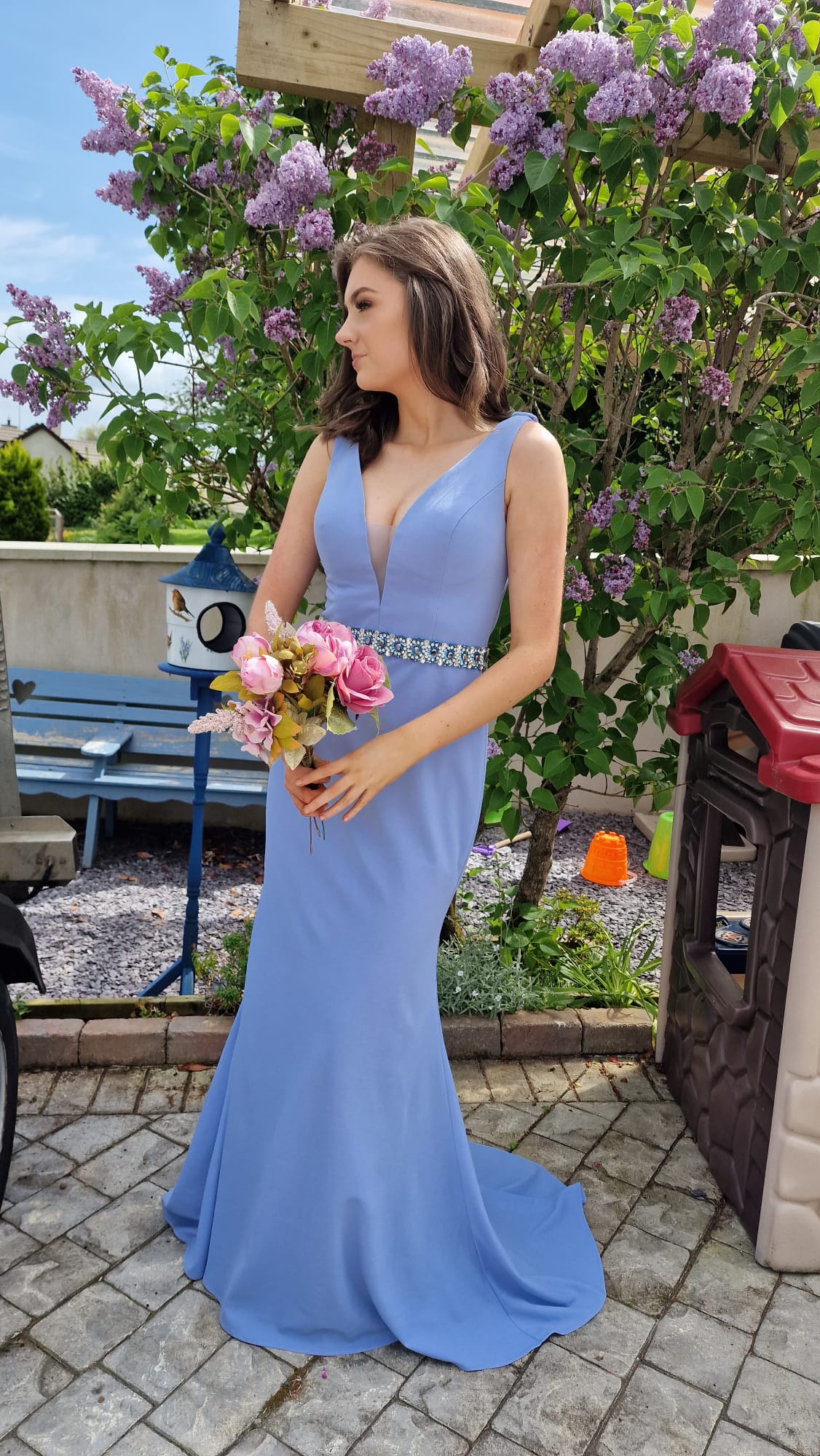 Long blue outlet bridesmaid dresses