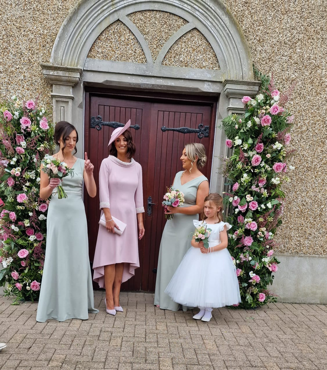 Aria Sage Green Beaded Belt Plain & Elegant Bridesmaids Dress