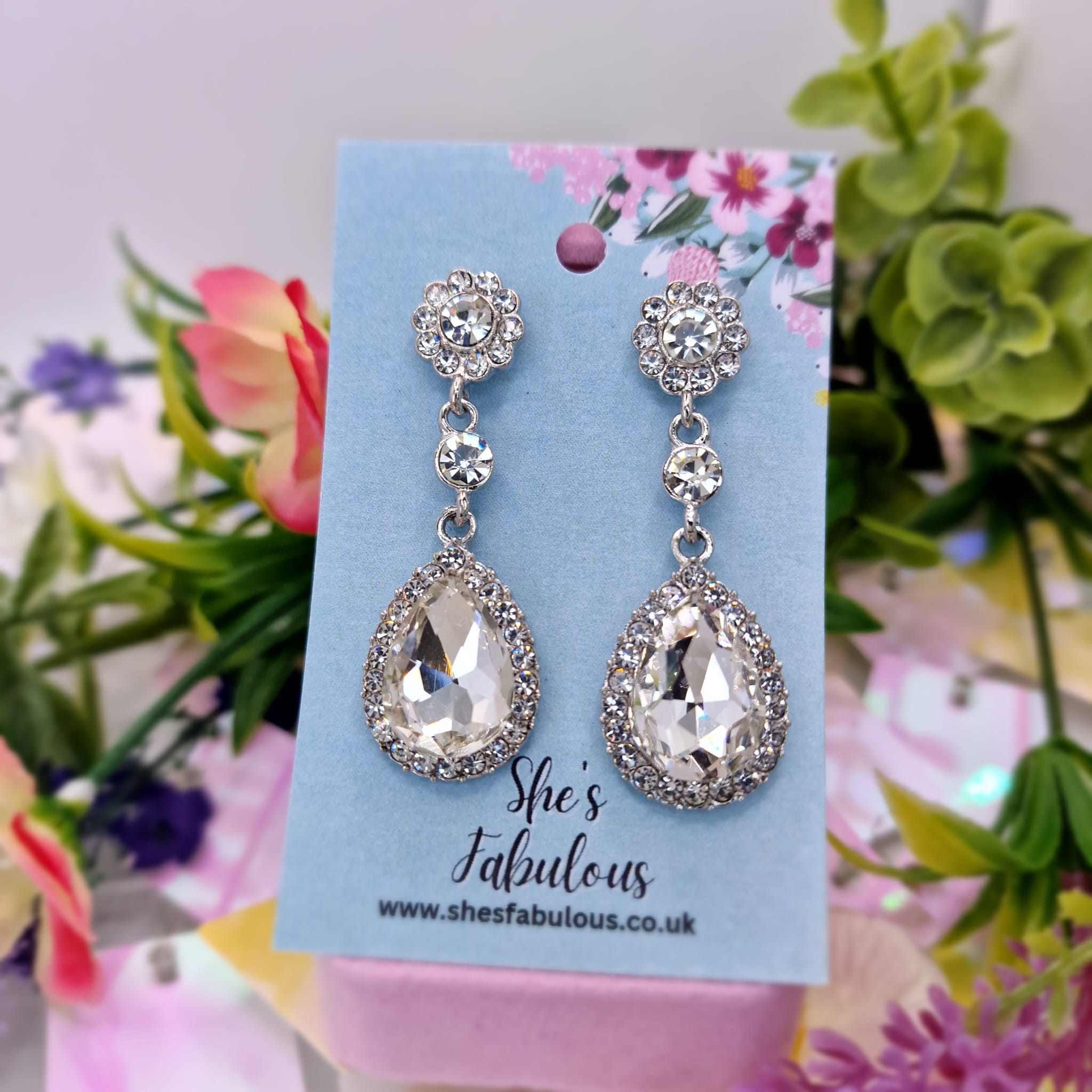 Erin Crystal And Diamond Chandelier Drop Earrings