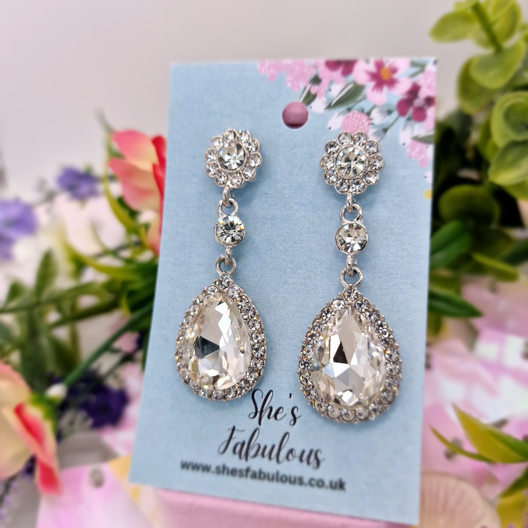 Erin Crystal And Diamond Chandelier Drop Earrings