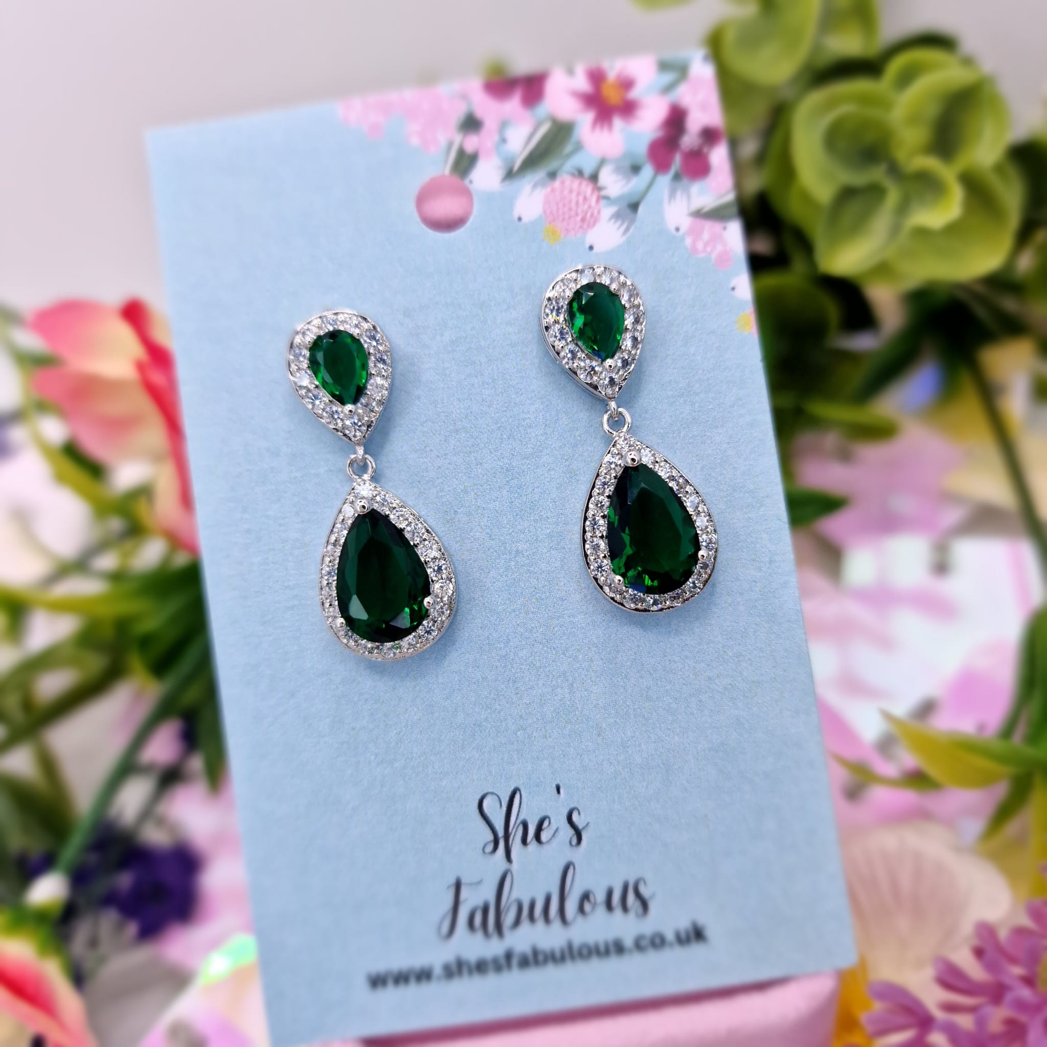 Emerald And Diamond Drop Earrings