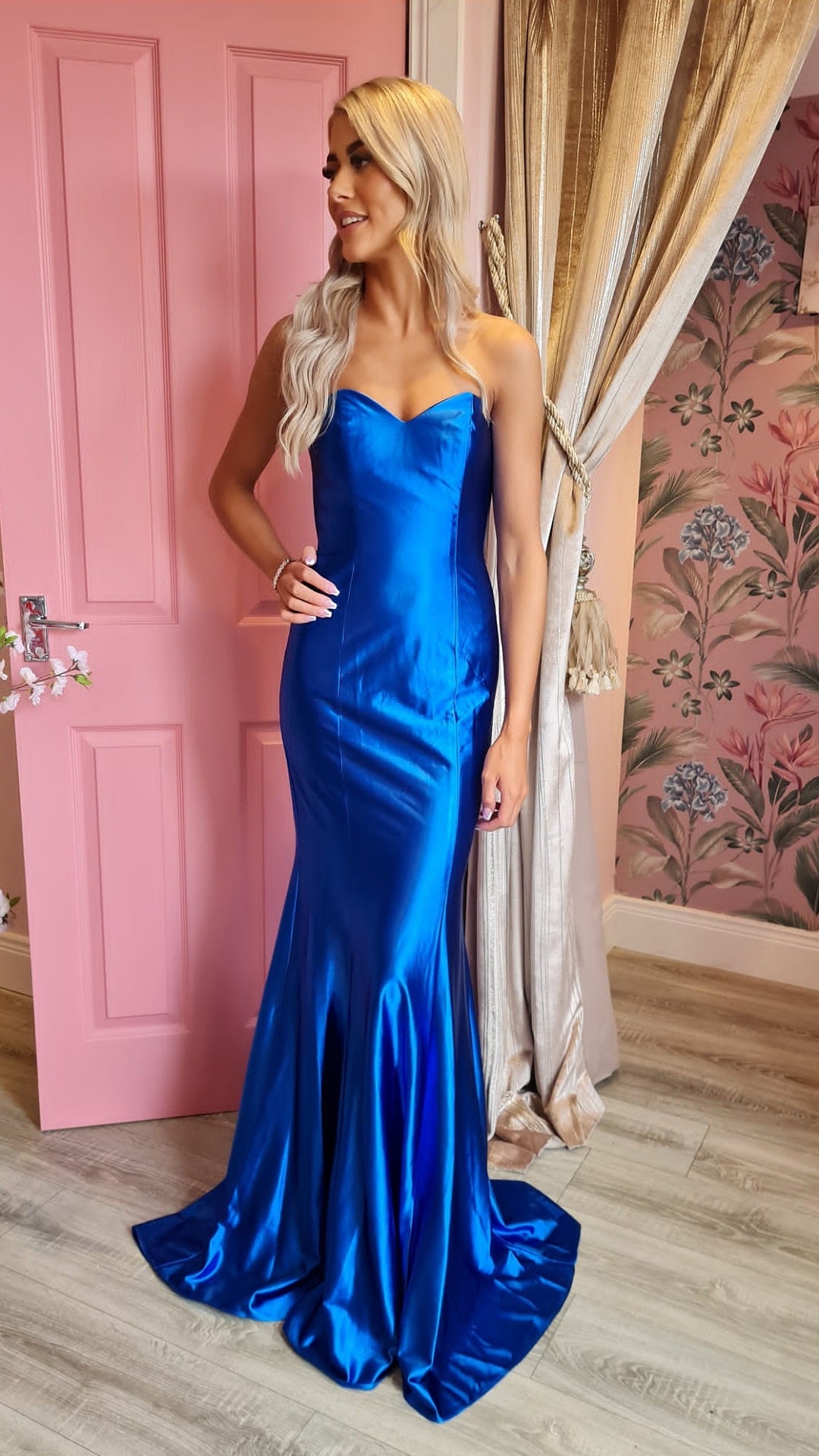Sabrina Royal Blue Strapless With Or Without Belt Fitted Formal Prom Dress